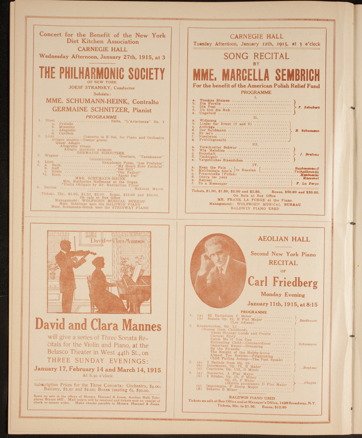 Boston Symphony Orchestra, January 9, 1915, program page 10