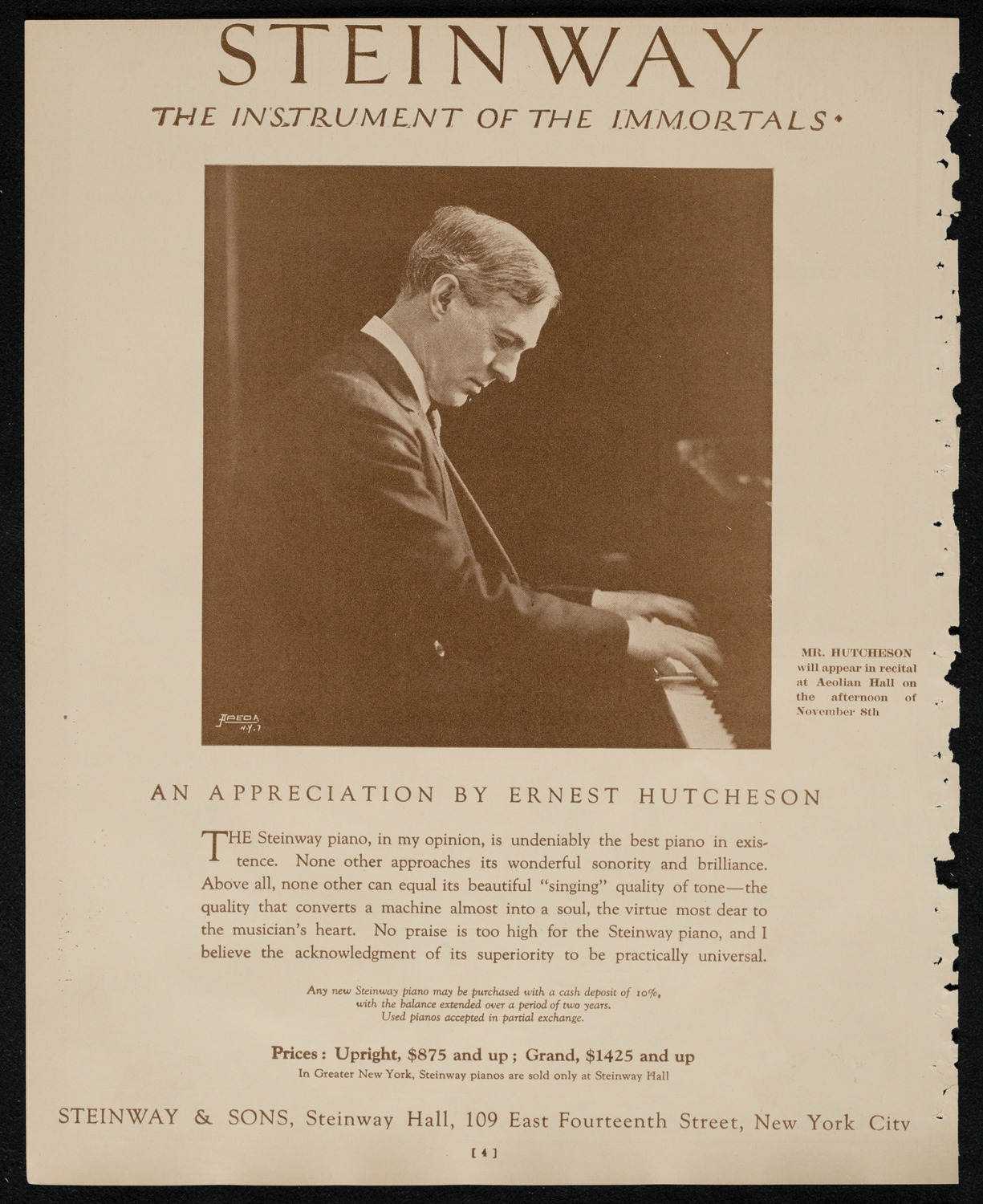 New York Symphony Orchestra, November 6, 1924, program page 4