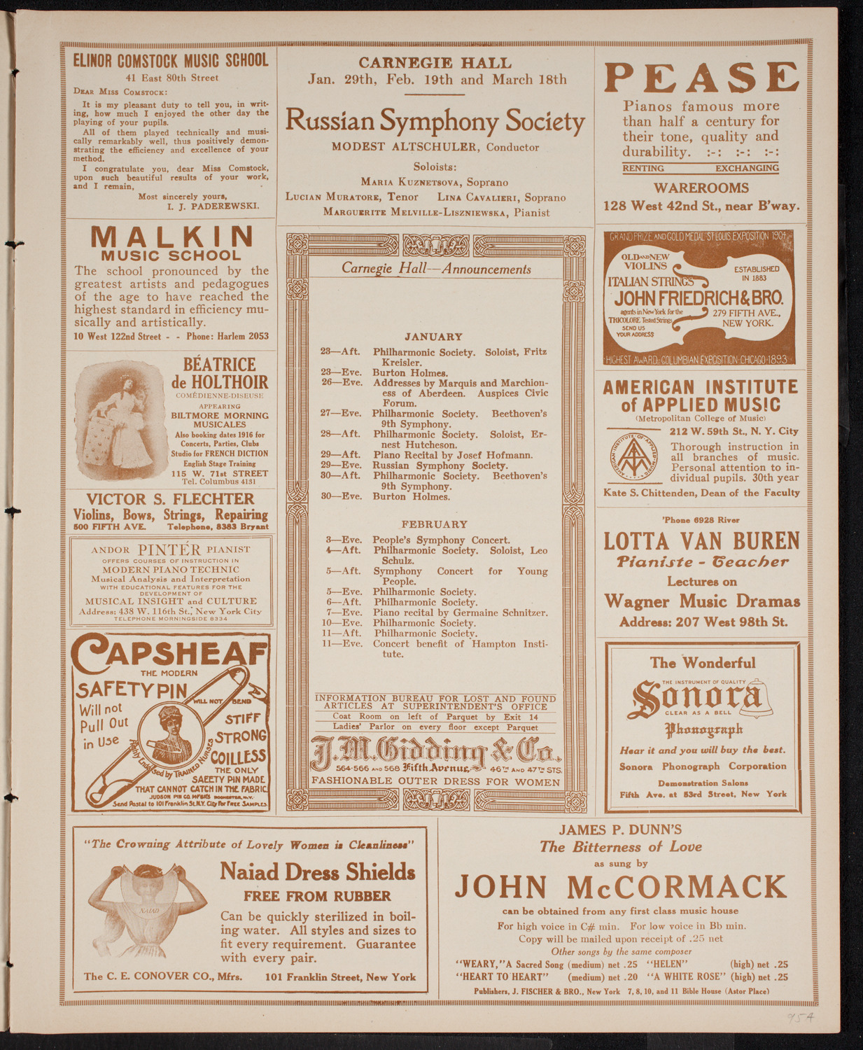 Symphony Concert for Young People, January 22, 1916, program page 3