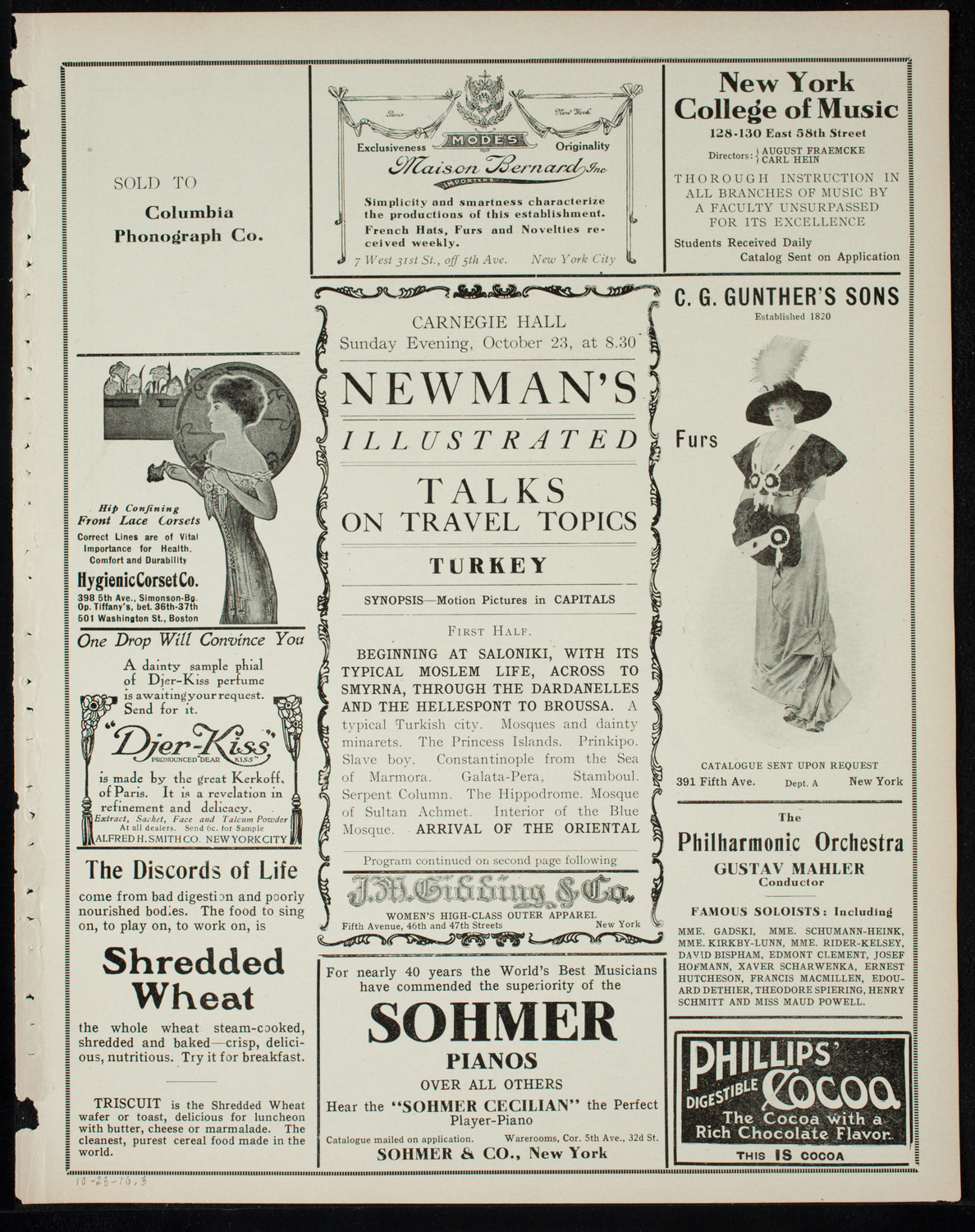 Newman's Illustrated Talks on Travel Topics, October 23, 1910, program page 5