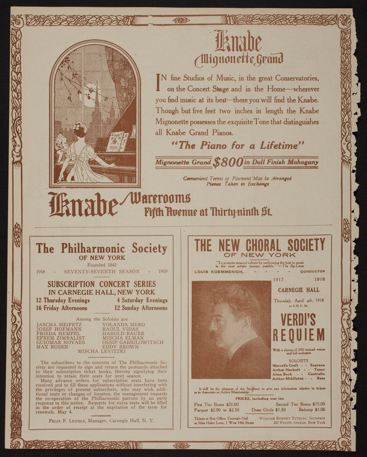 John McCormack, Tenor, March 31, 1918, program page 12