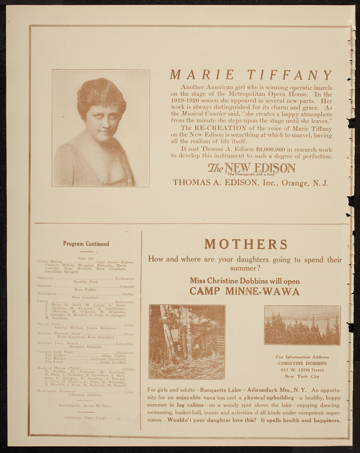 Pupils of Christine Dobbins, May 17, 1920, program page 2