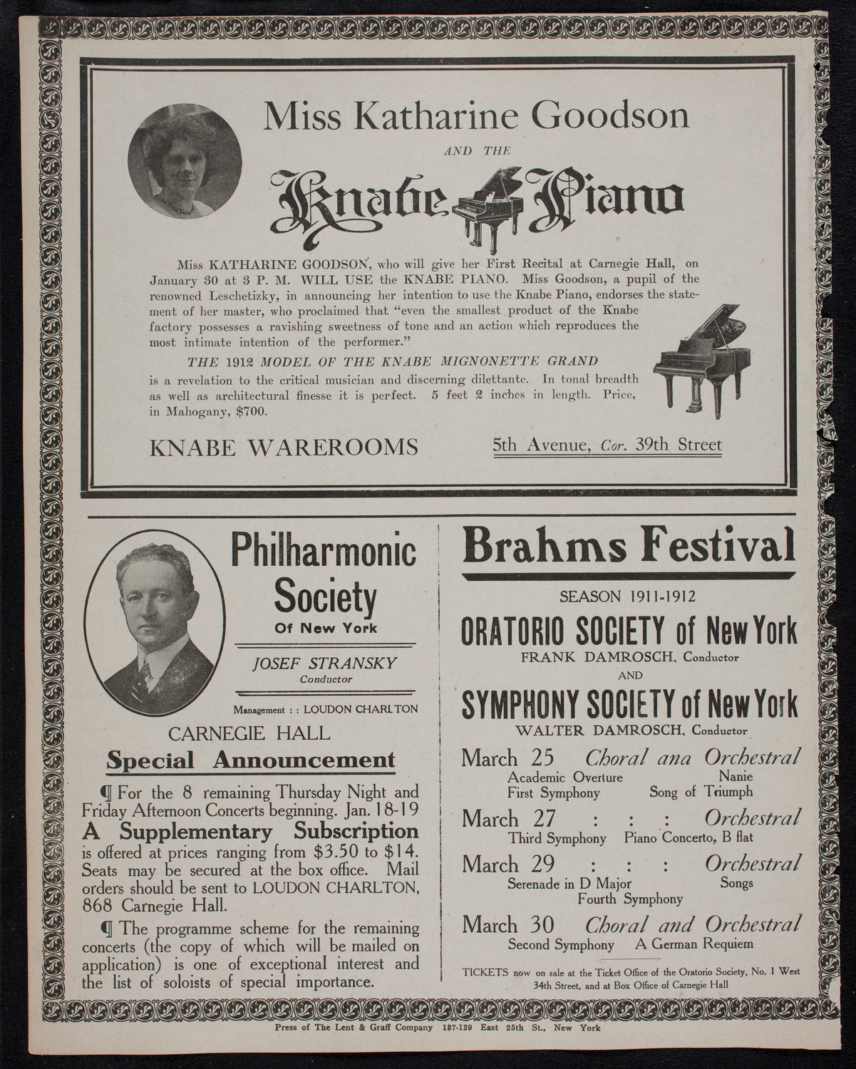 Lecture by Albert J. Beveridge, January 17, 1912, program page 12