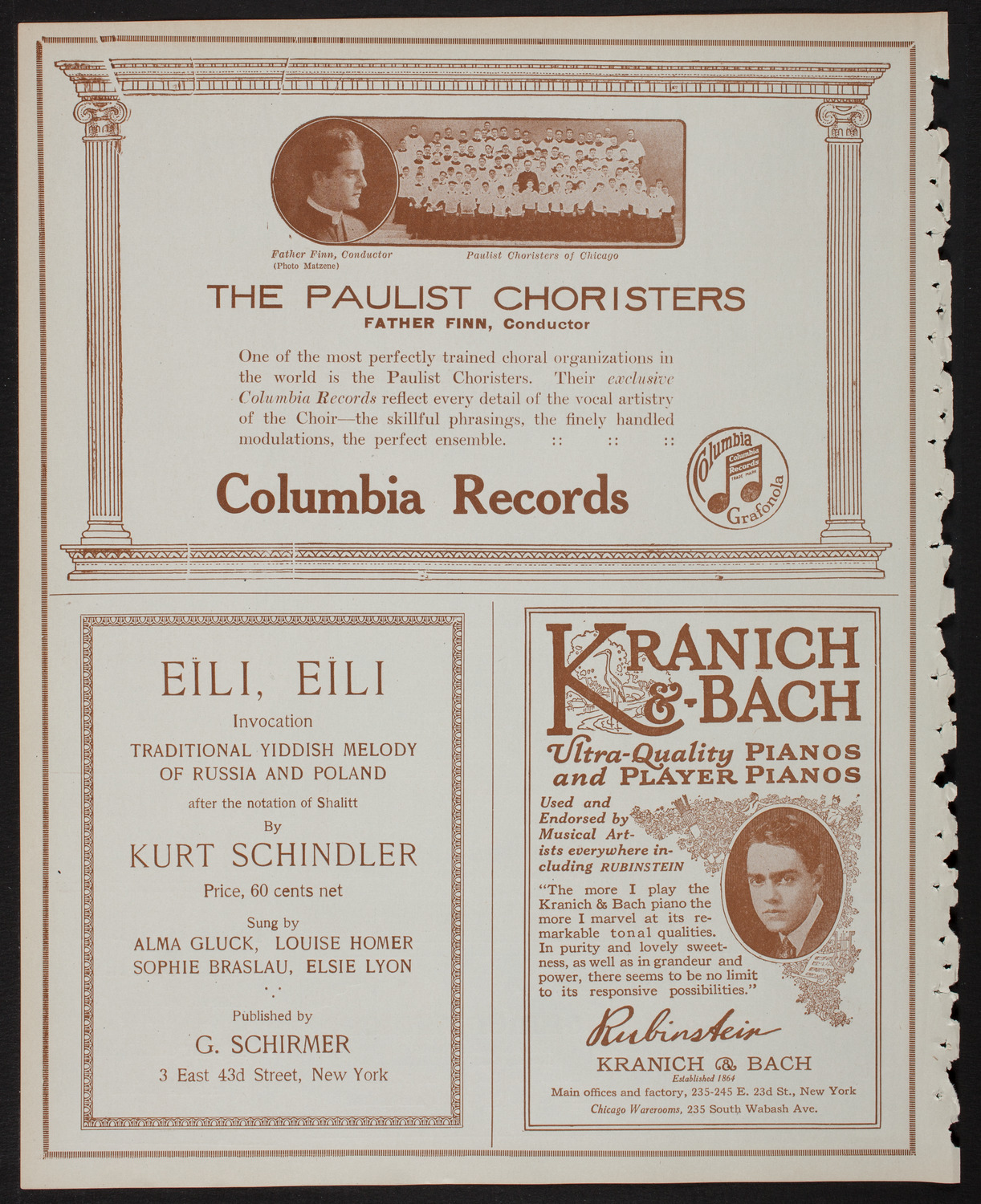 Paulist Choristers, February 11, 1918, program page 6
