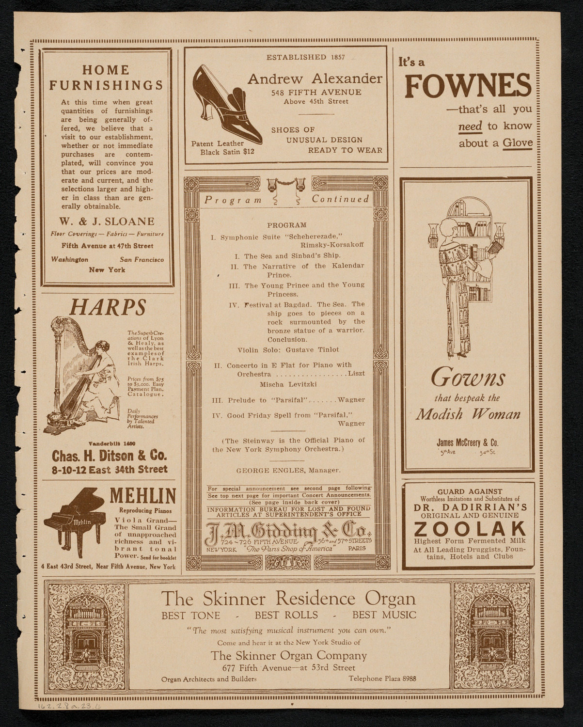 New York Symphony Orchestra, February 8, 1923, program page 7