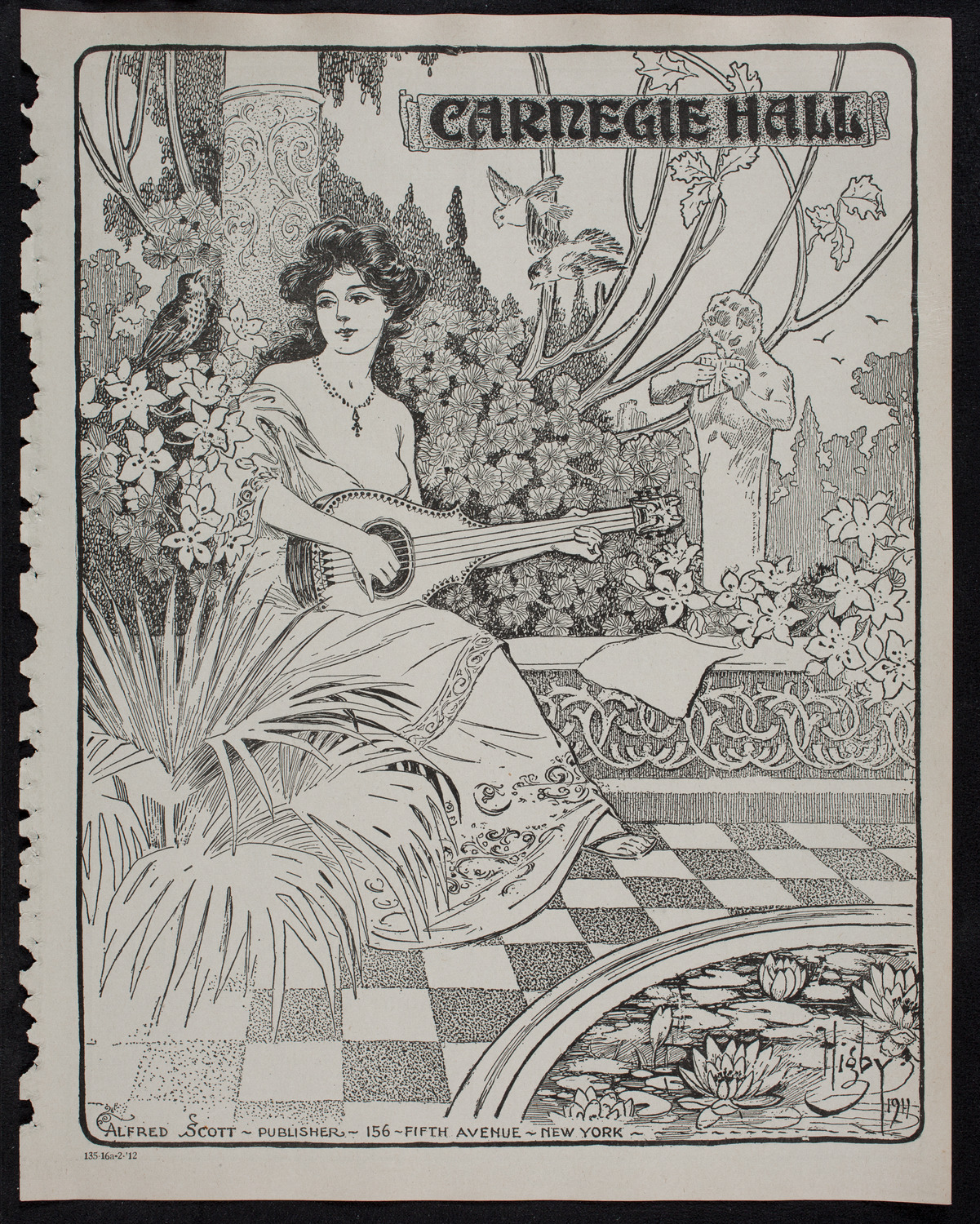 New York Philharmonic, February 16, 1912, program page 1