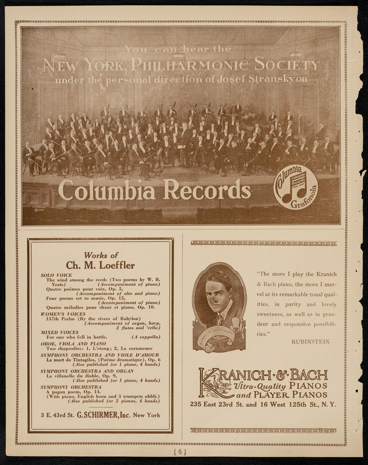 New York Symphony Orchestra, January 26, 1922, program page 6