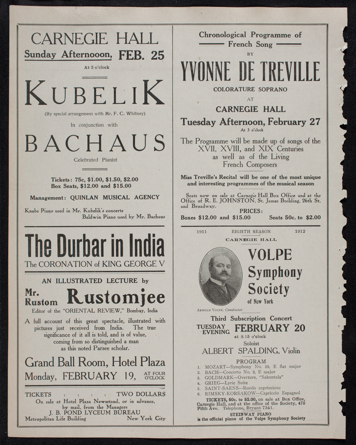 New York Banks' Glee Club, February 17, 1912, program page 10