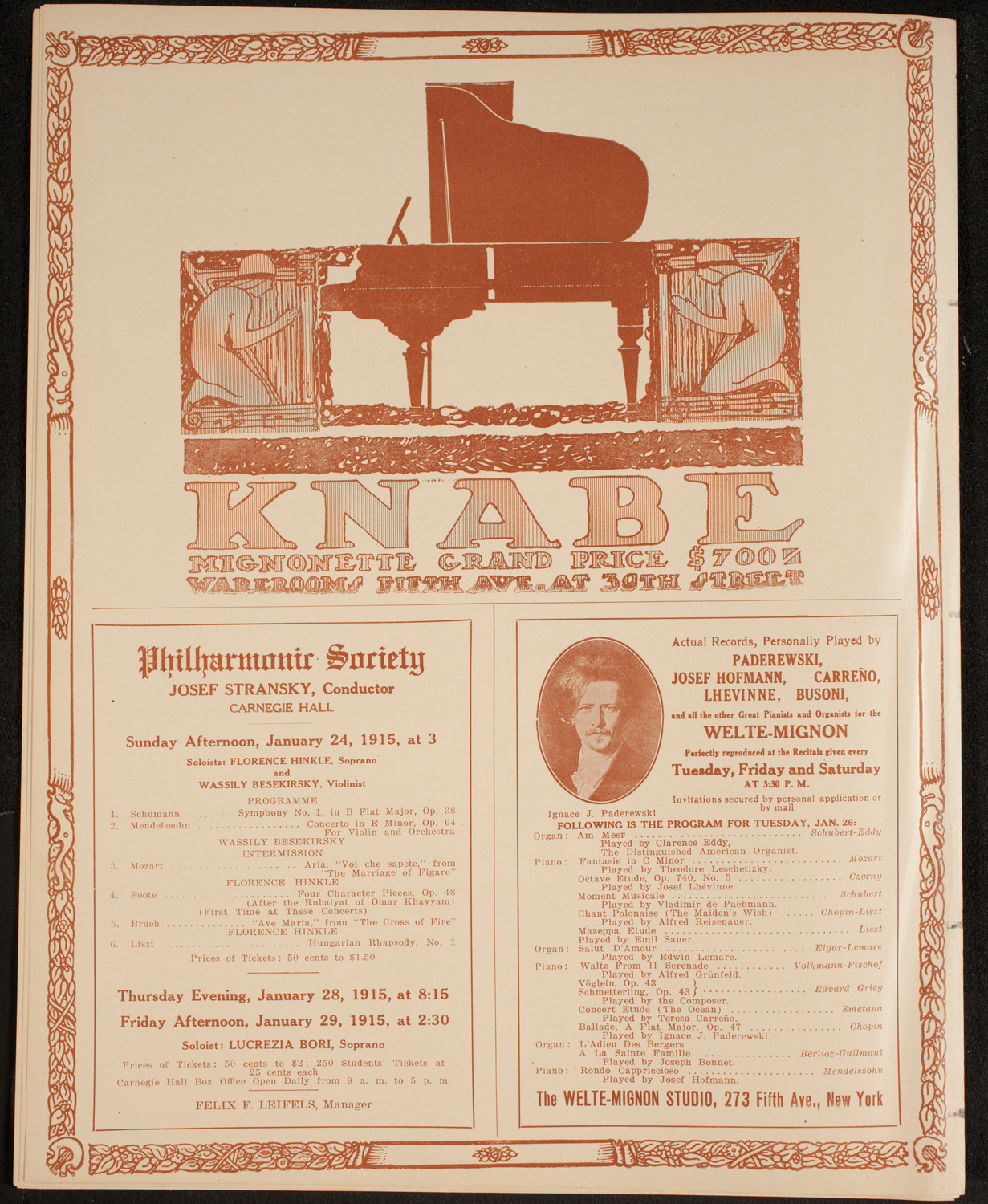 Symphony Concert for Young People, January 23, 1915, program page 12