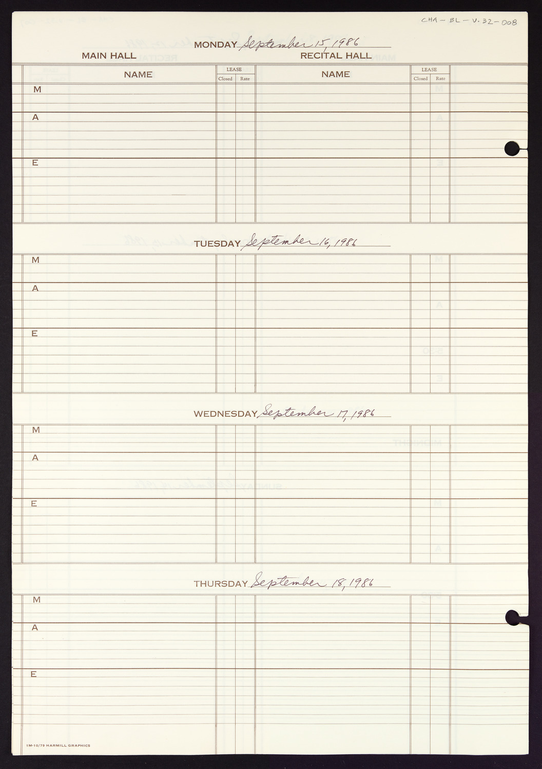 Carnegie Hall Booking Ledger, volume 32, page 8