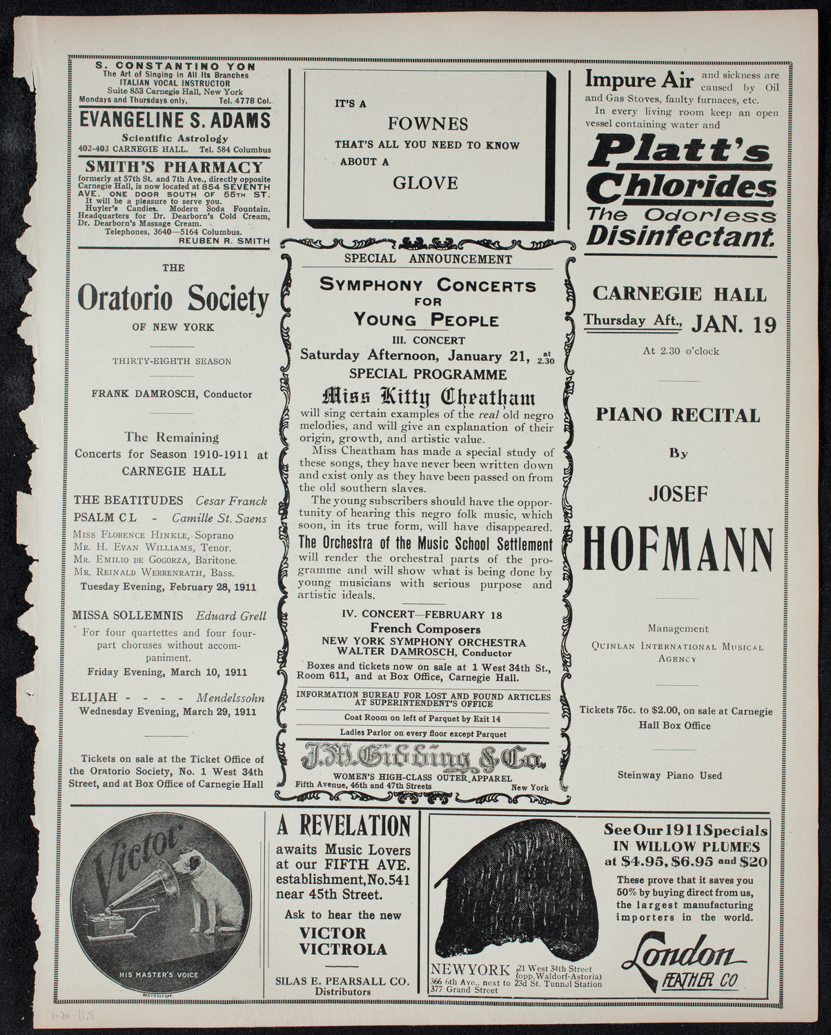 Fannie Bloomfield Zeisler, Piano, January 7, 1911, program page 9