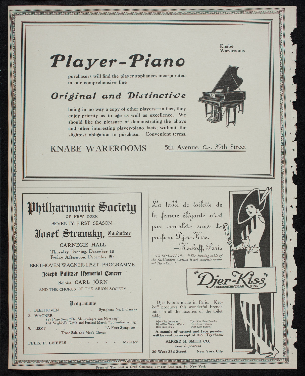 Efrem Zimbalist, Violin, with Nahan Franko and His Orchestra, December 14, 1912, program page 12