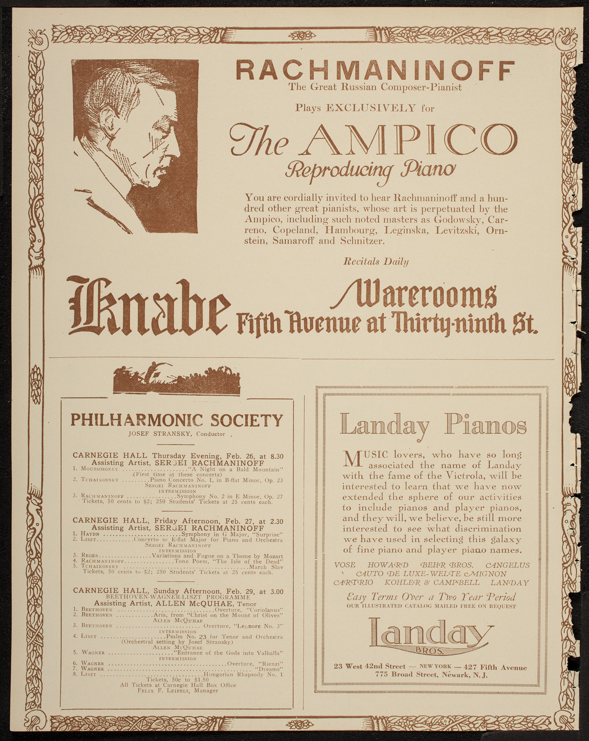 New Symphony Orchestra, February 24, 1920, program page 12