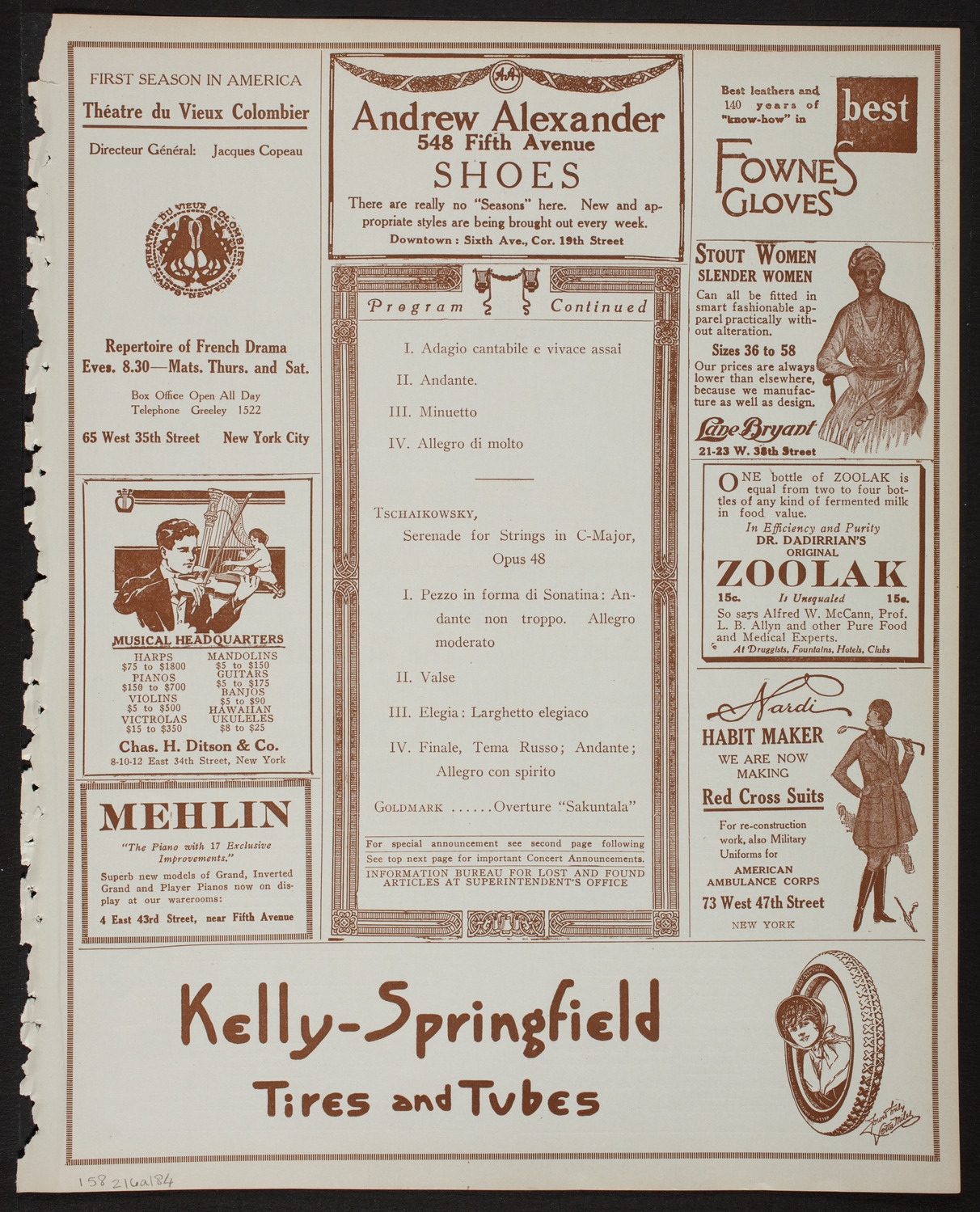 Boston Symphony Orchestra, February 16, 1918, program page 7