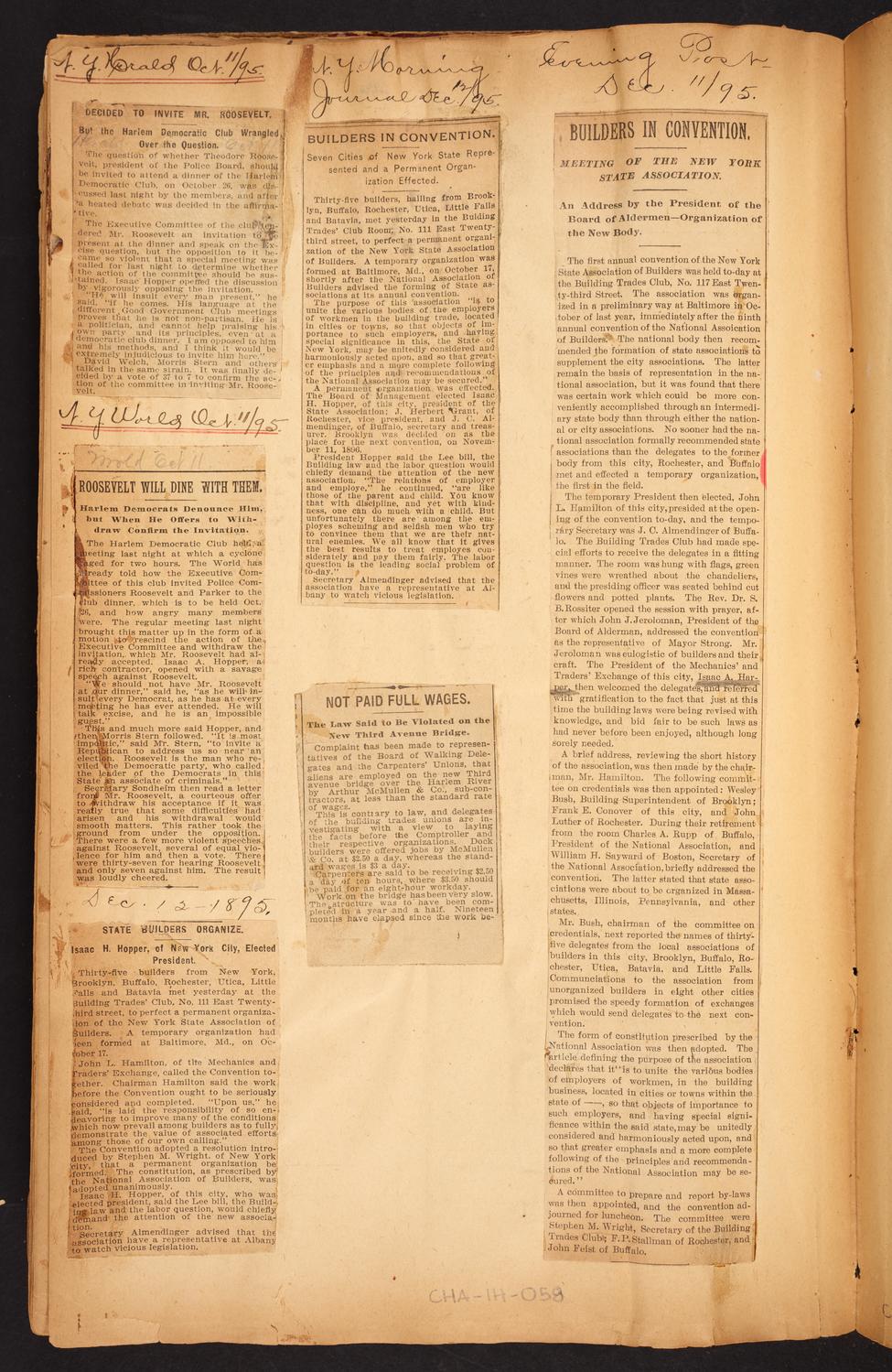 Isaac Hopper Scrapbook, page 58: 1895