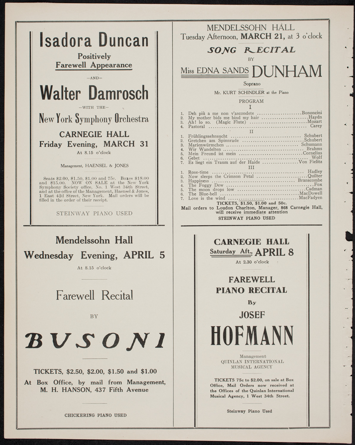 Farnsworth's Travel Talks, March 19, 1911, program page 10