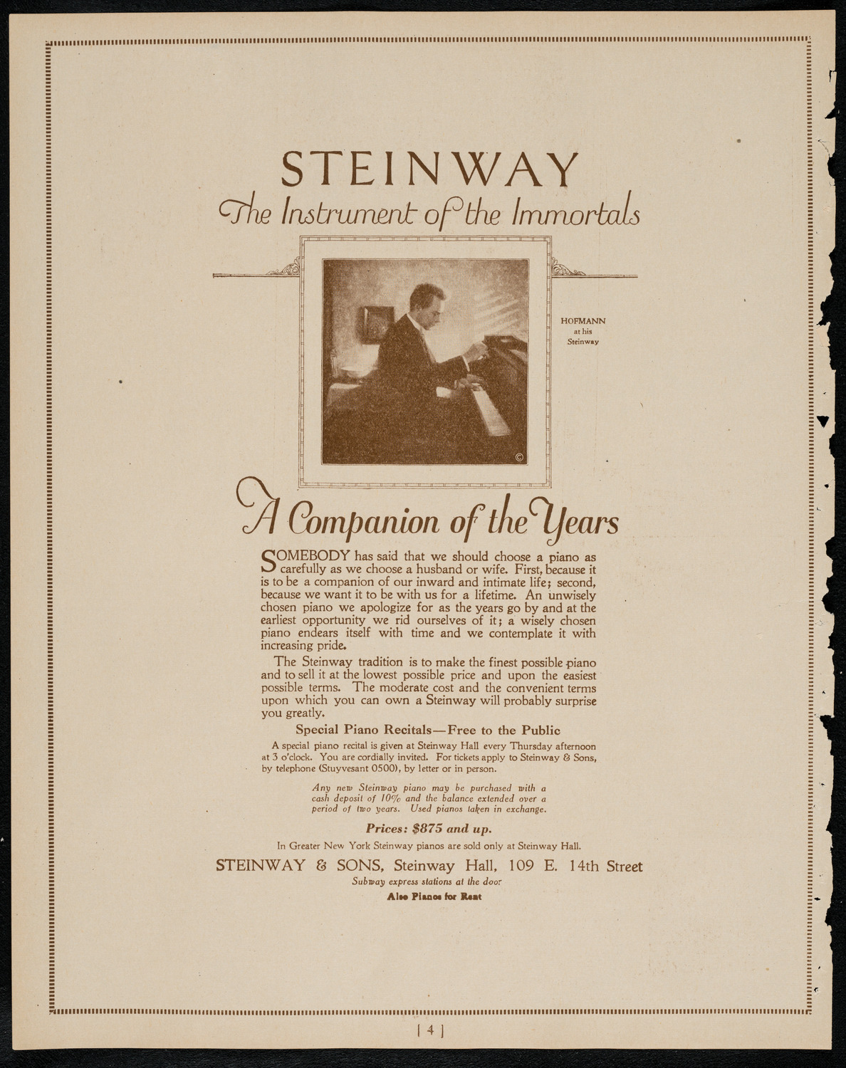 New York Philharmonic, February 23, 1922, program page 4
