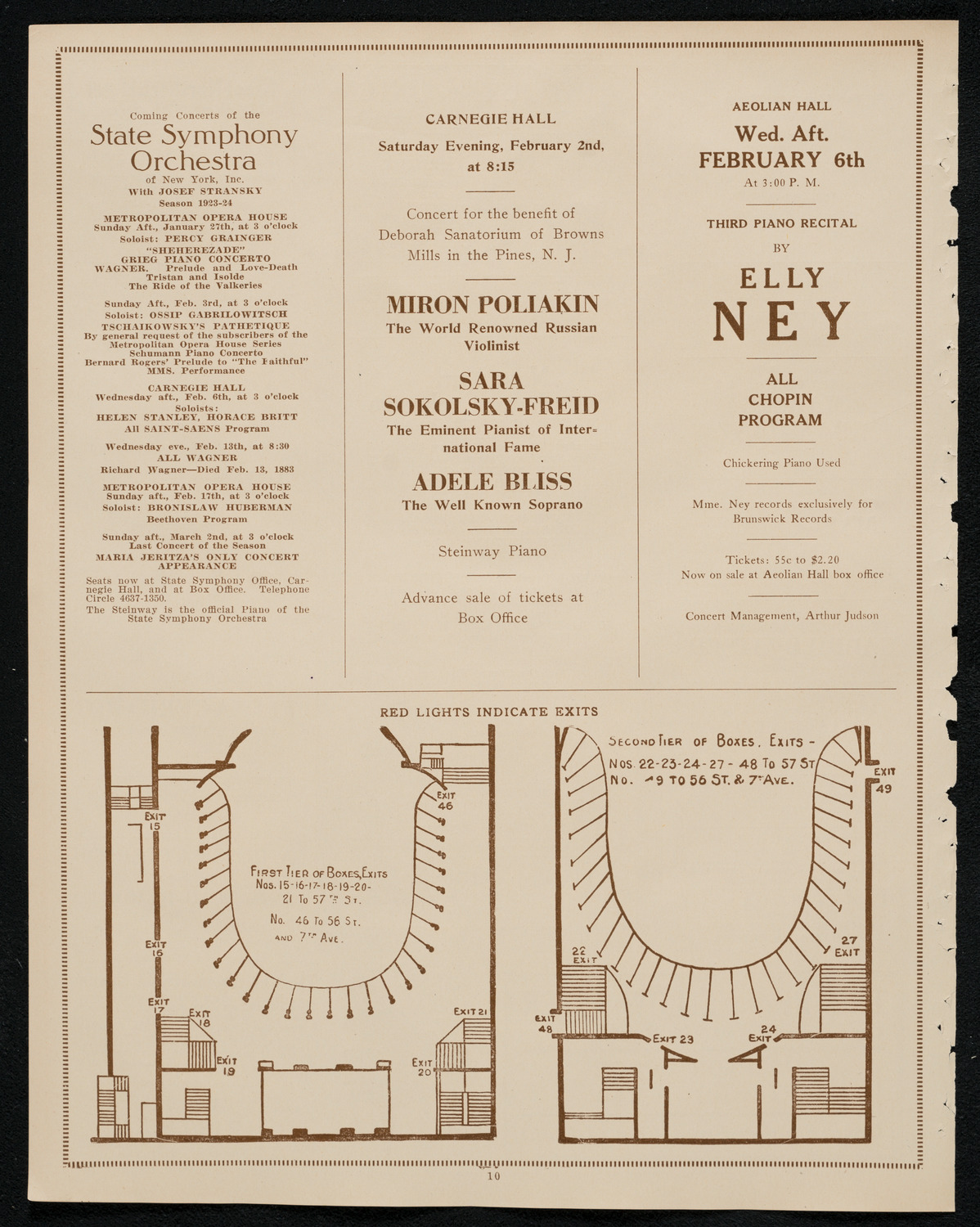 New York Philharmonic, January 25, 1924, program page 10