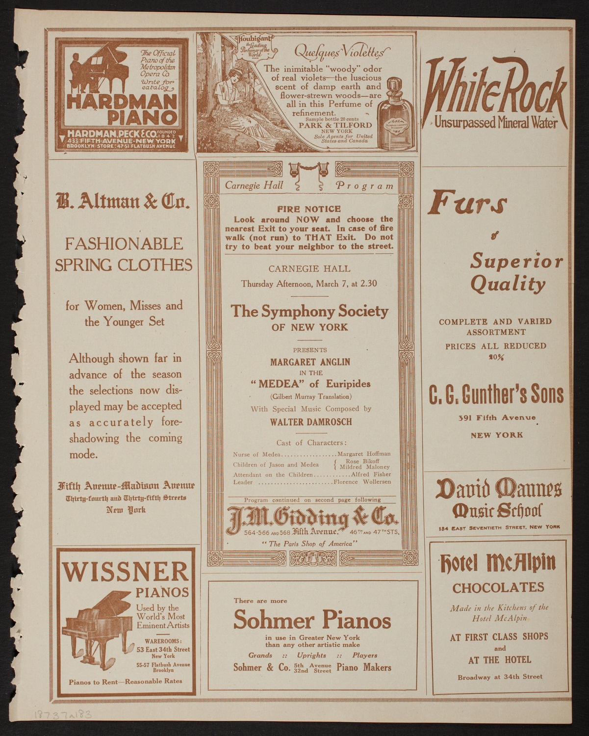 New York Symphony Orchestra, March 7, 1918, program page 5