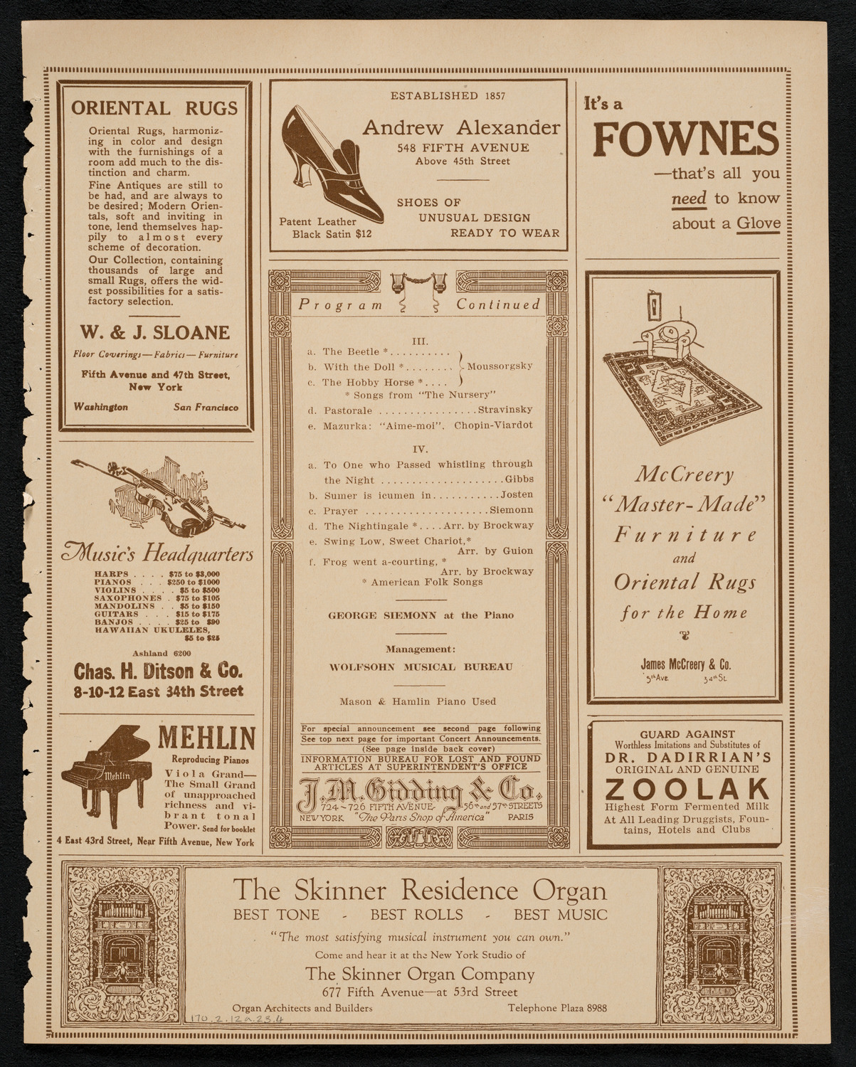 Mabel Garrison, Soprano, February 12, 1923, program page 7