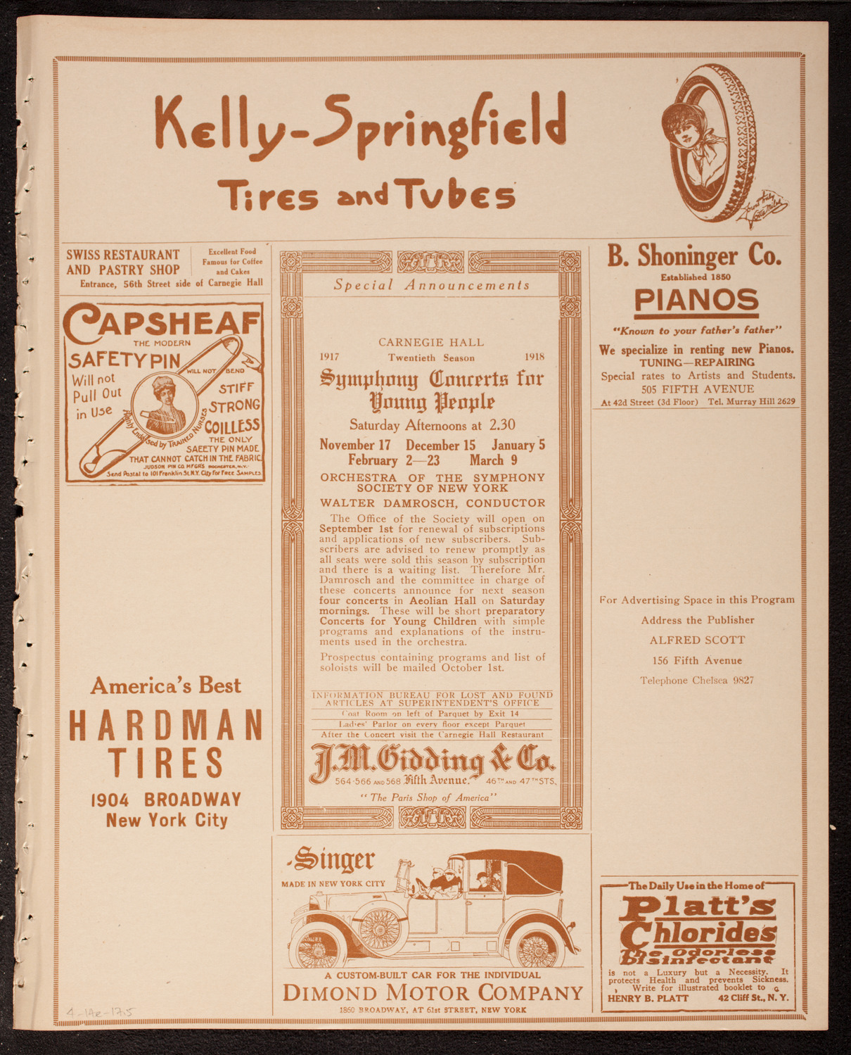 Scandinavian Symphony Society of New York, April 14, 1917, program page 9