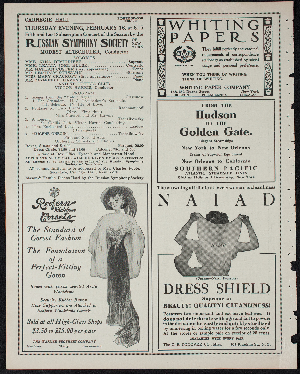 Volpe Symphony Society of New York, February 12, 1911, program page 2