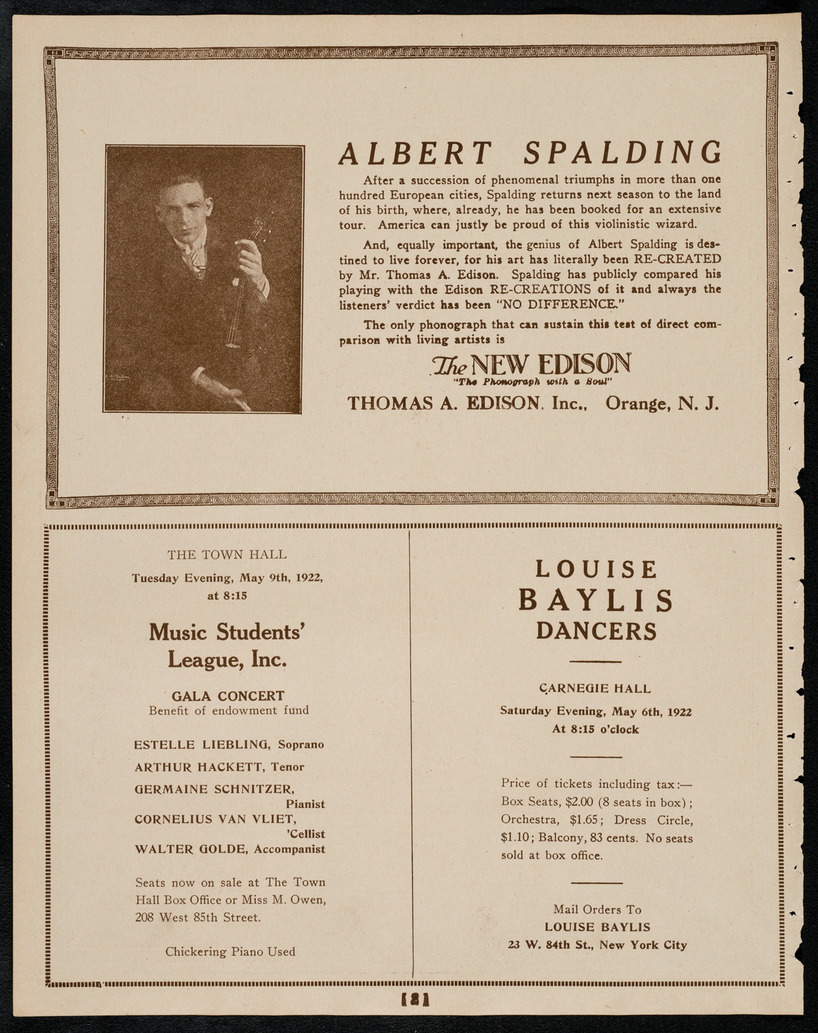Emma Calvé, Soprano, May 4, 1922, program page 2