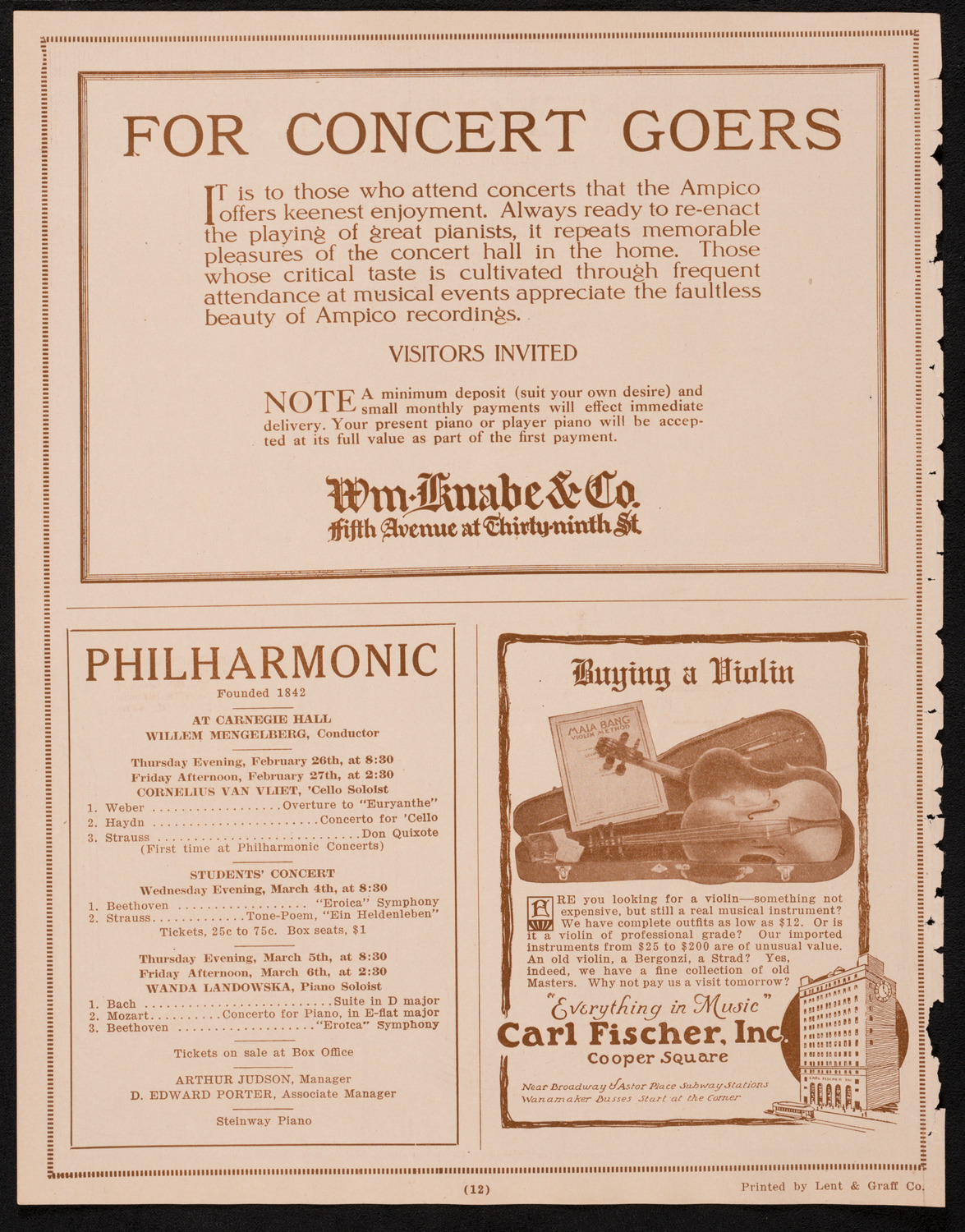 Schola Cantorum of New York, February 24, 1925, program page 12