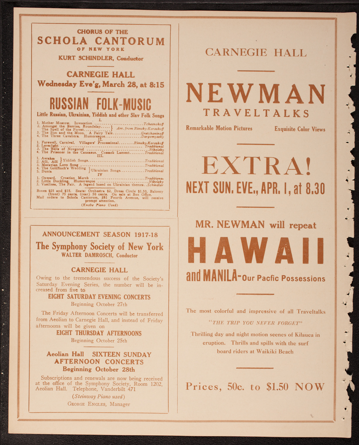 Newman Traveltalks: Hawaii and Manila, March 26, 1917, program page 8