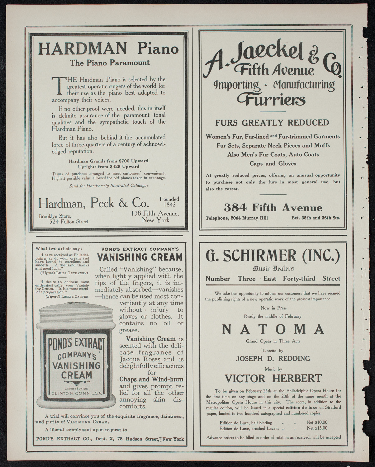New York Philharmonic, February 5, 1911, program page 8