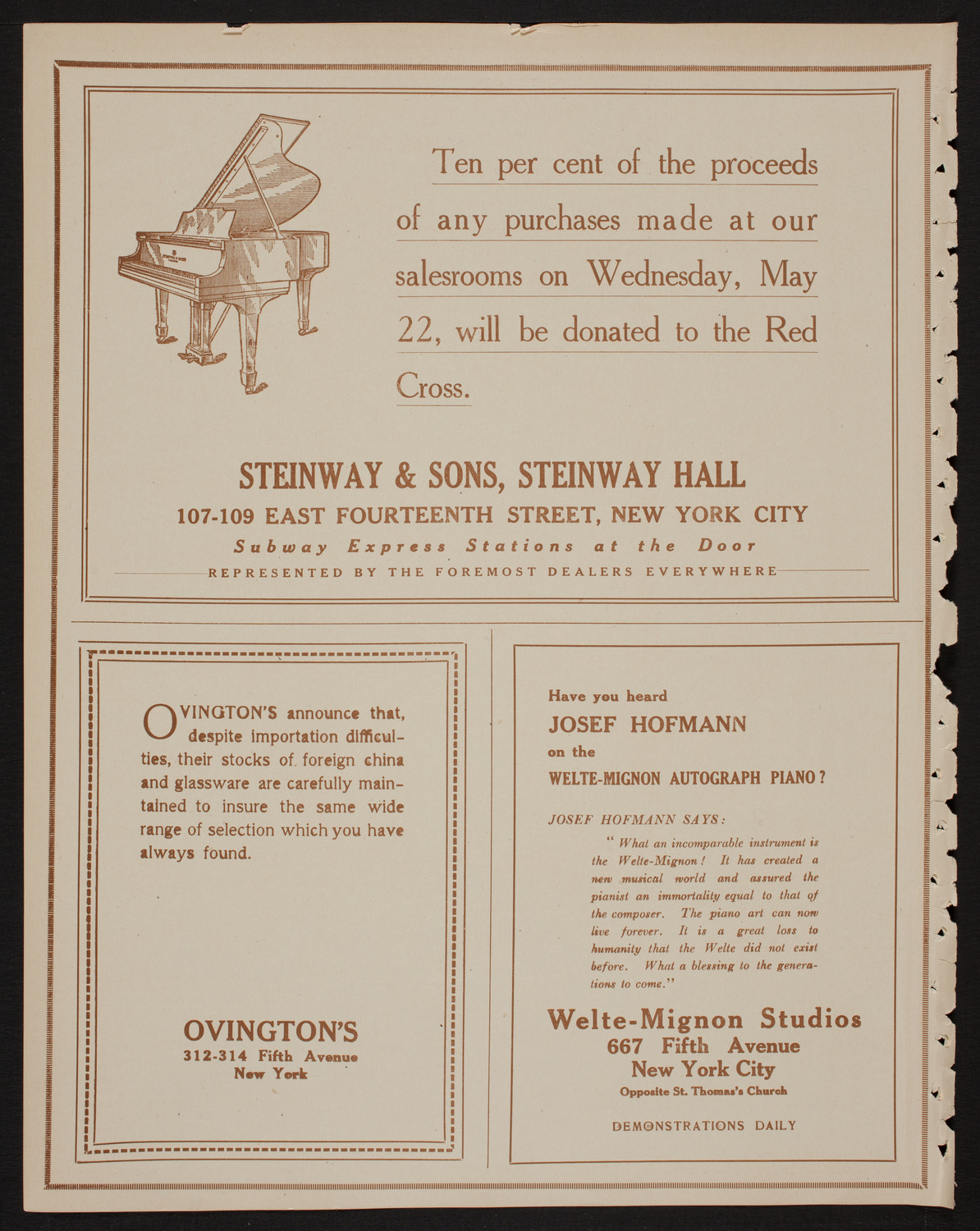 Josef Rosenblatt, Tenor, May 19, 1918, program page 4