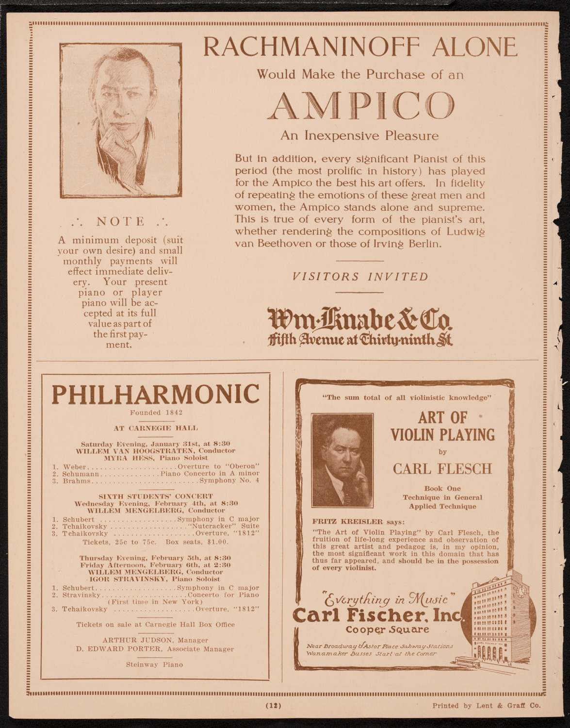 Boston Symphony Orchestra, January 31, 1925, program page 12