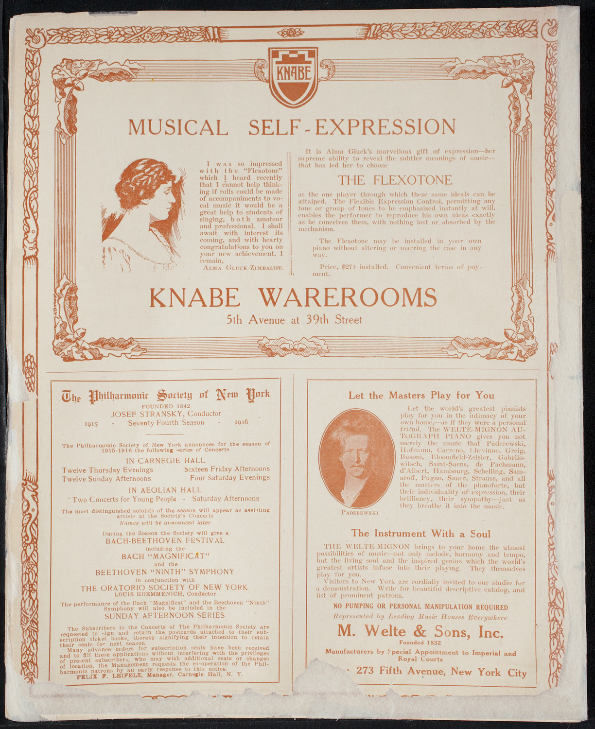 Orchestral Society of New York, June 5, 1915, program page 12