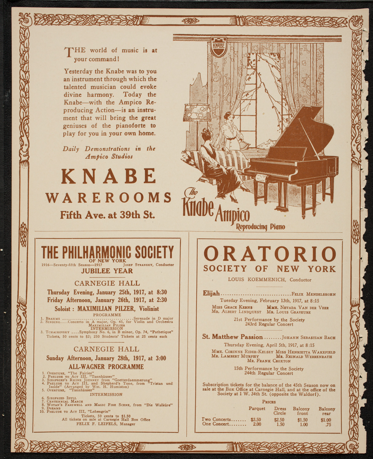 Home Symphony Concert: New York Philharmonic, January 24, 1917, program page 12