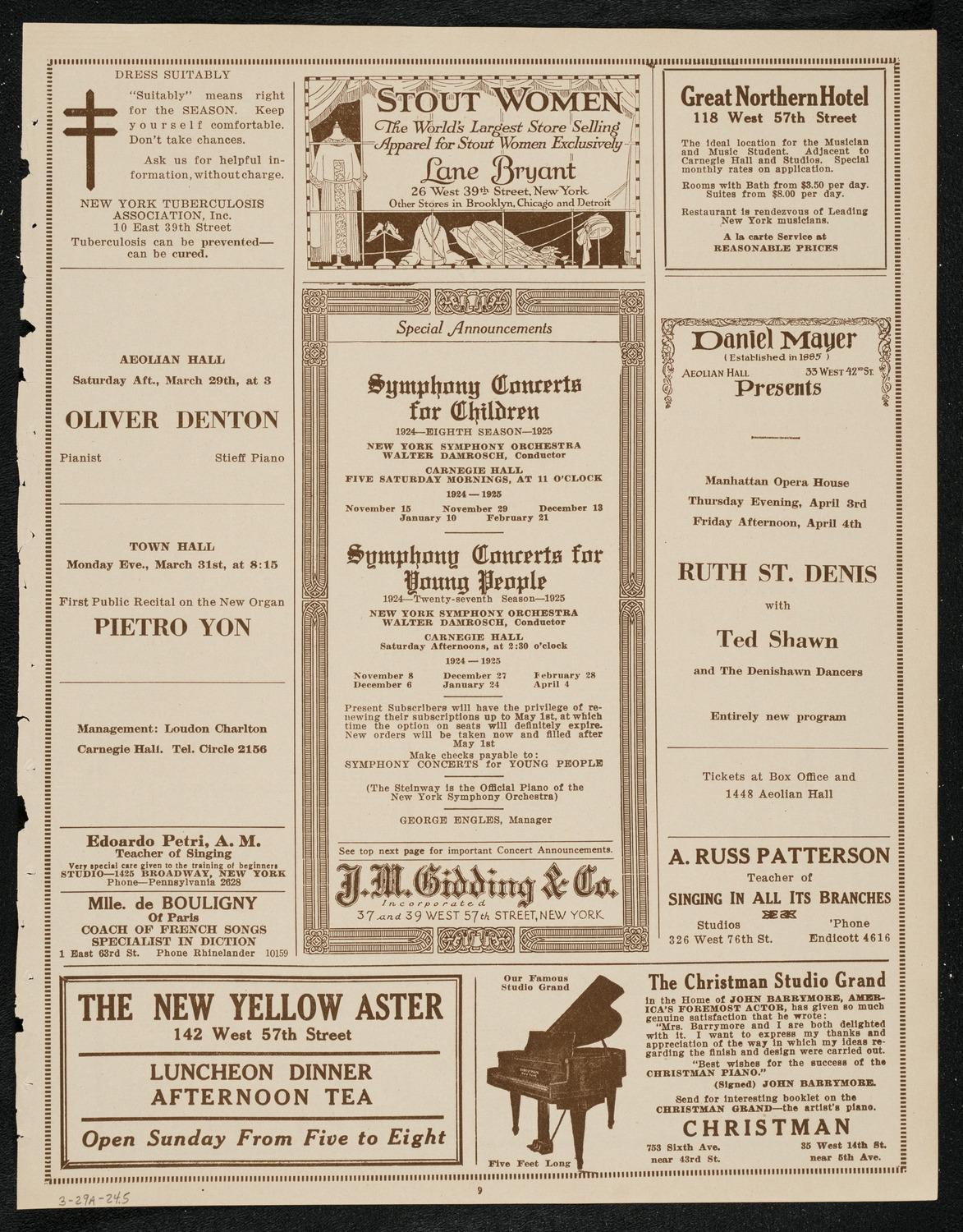 Moriz Rosenthal, Piano, March 29, 1924, program page 9