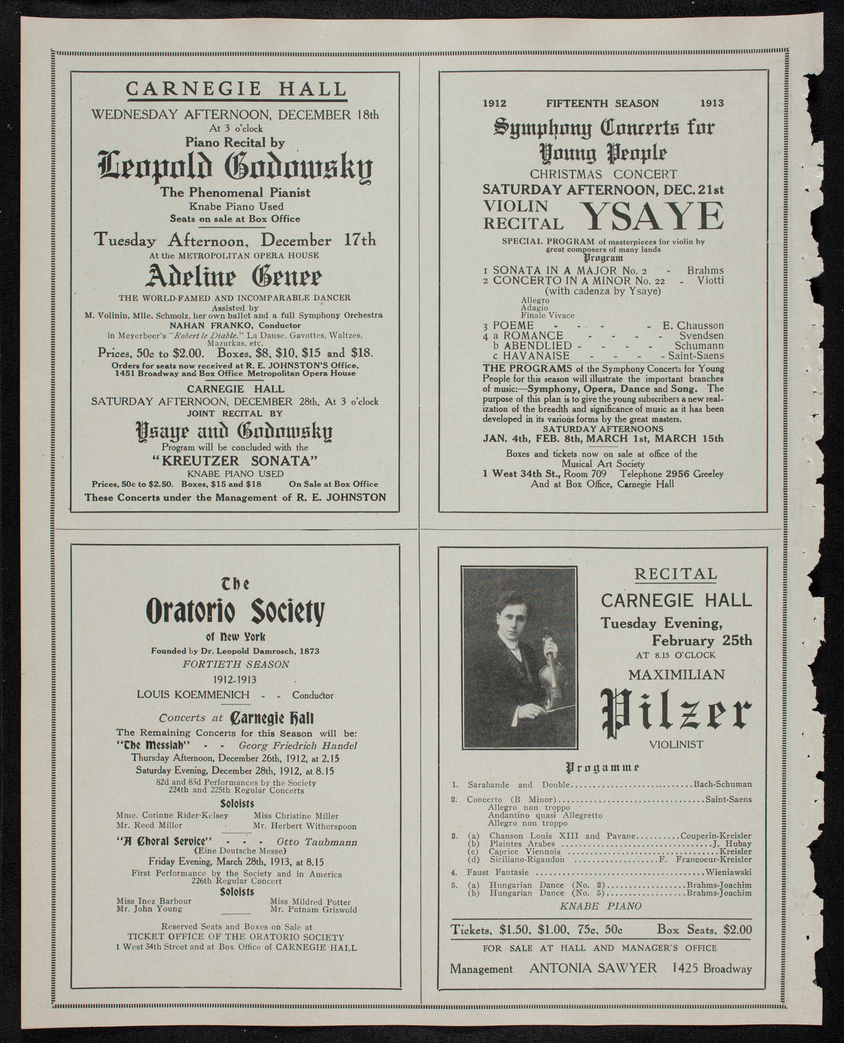 People's Symphony Concert, December 15, 1912, program page 10