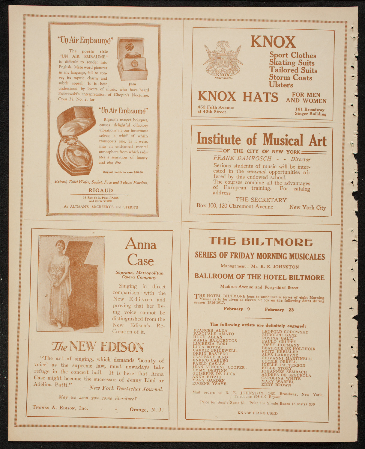 New York Symphony Orchestra, February 1, 1917, program page 2