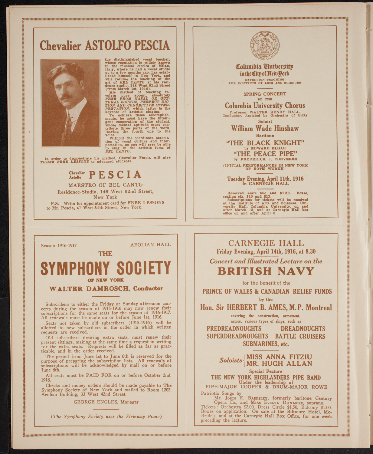 New York Banks' Glee Club, April 8, 1916, program page 8