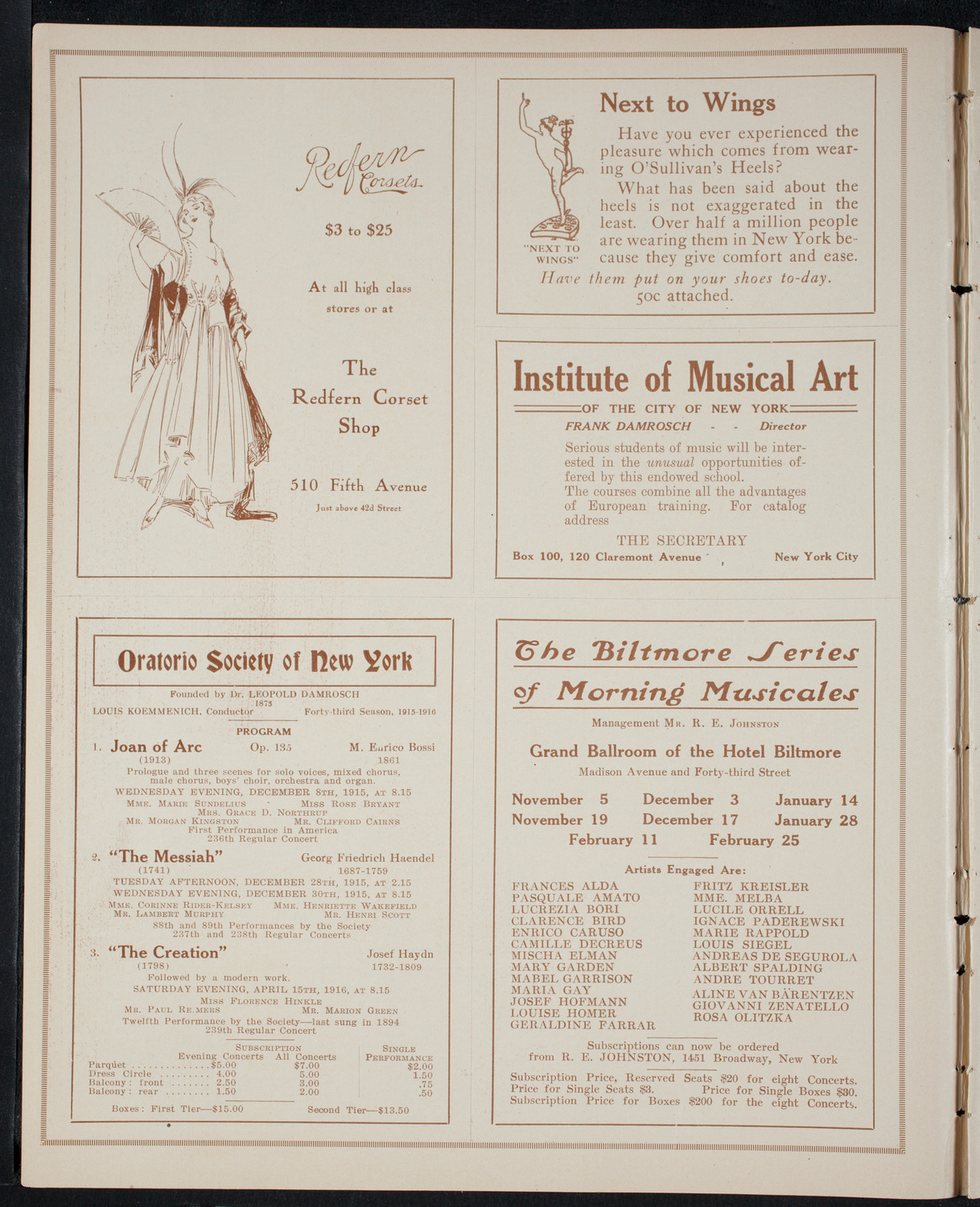 Fashion Show: "Yesterday or To-Morrow", October 8, 1915, program page 2