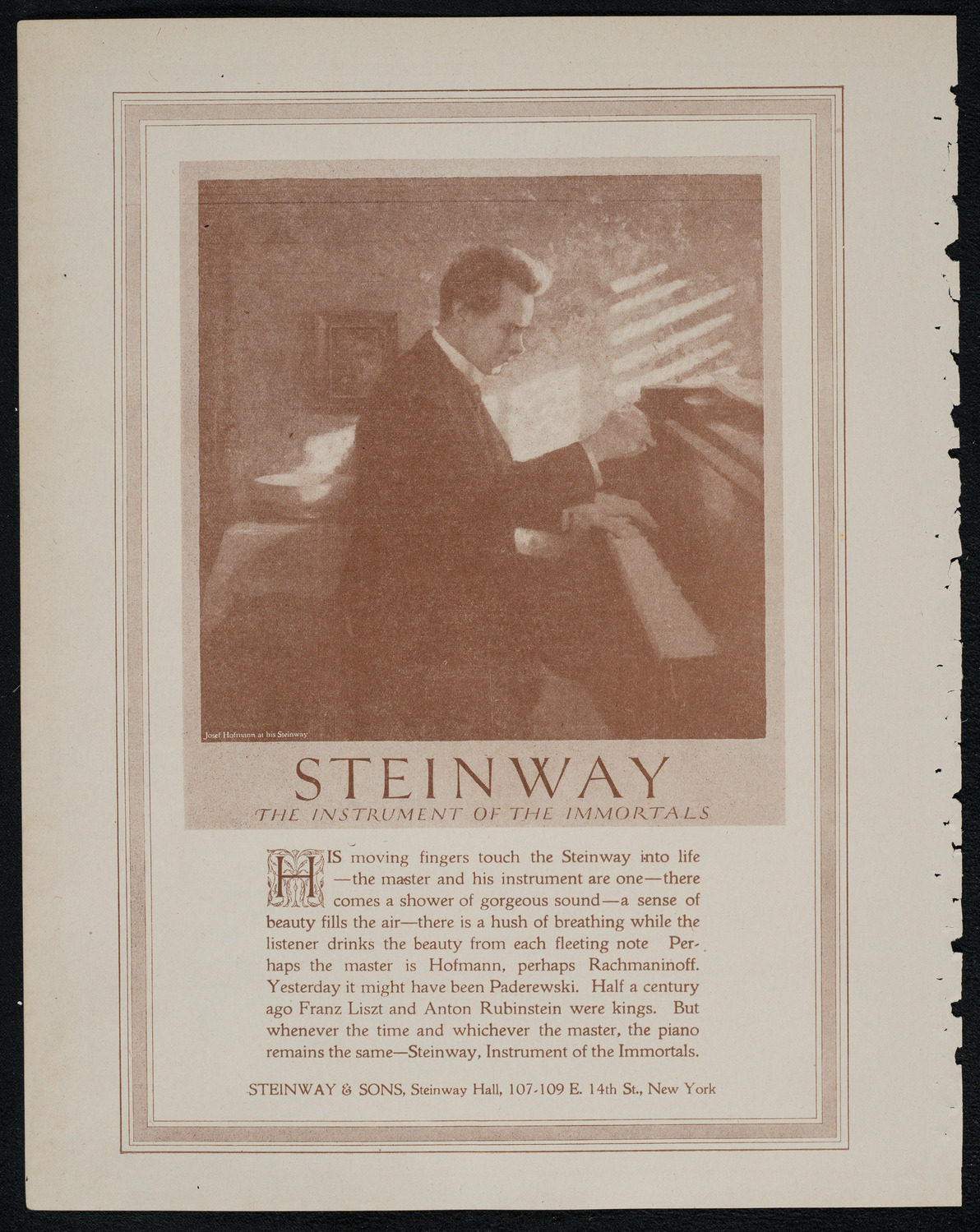 Josef Hofmann, Piano, February 6, 1921, program page 4