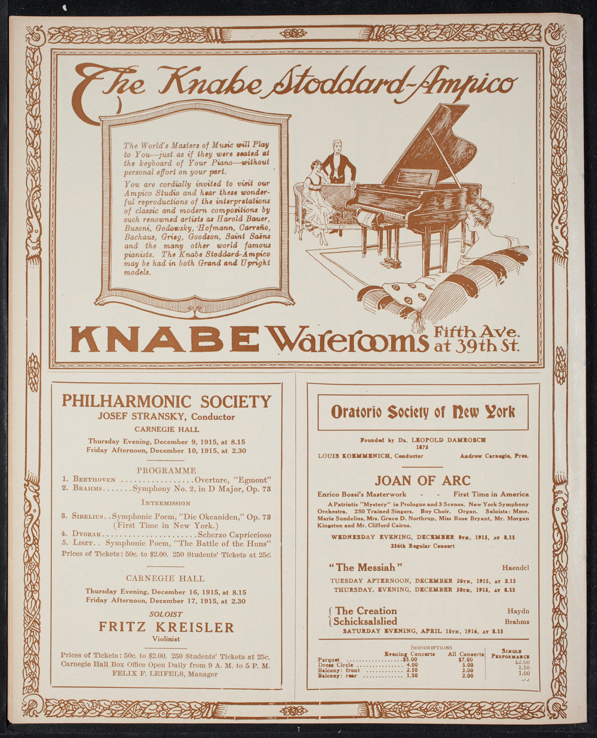 New York Philharmonic, December 5, 1915, program page 12