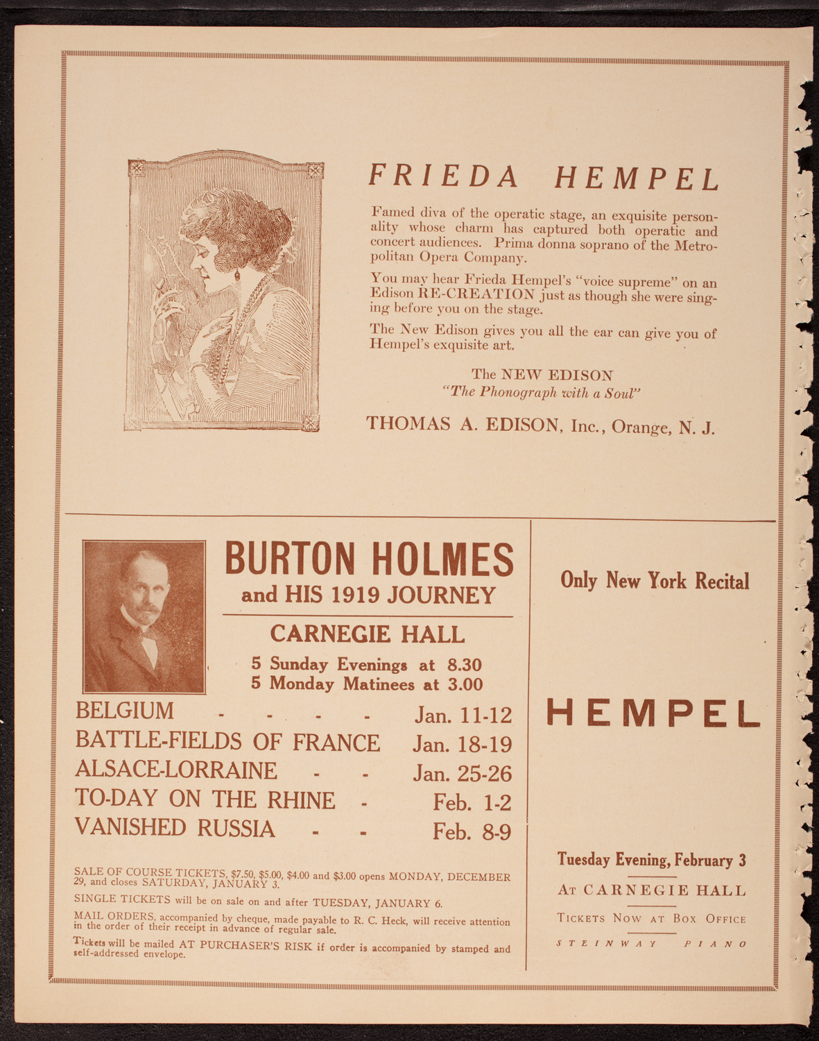 Oratorio Society of New York, December 30, 1919, program page 2