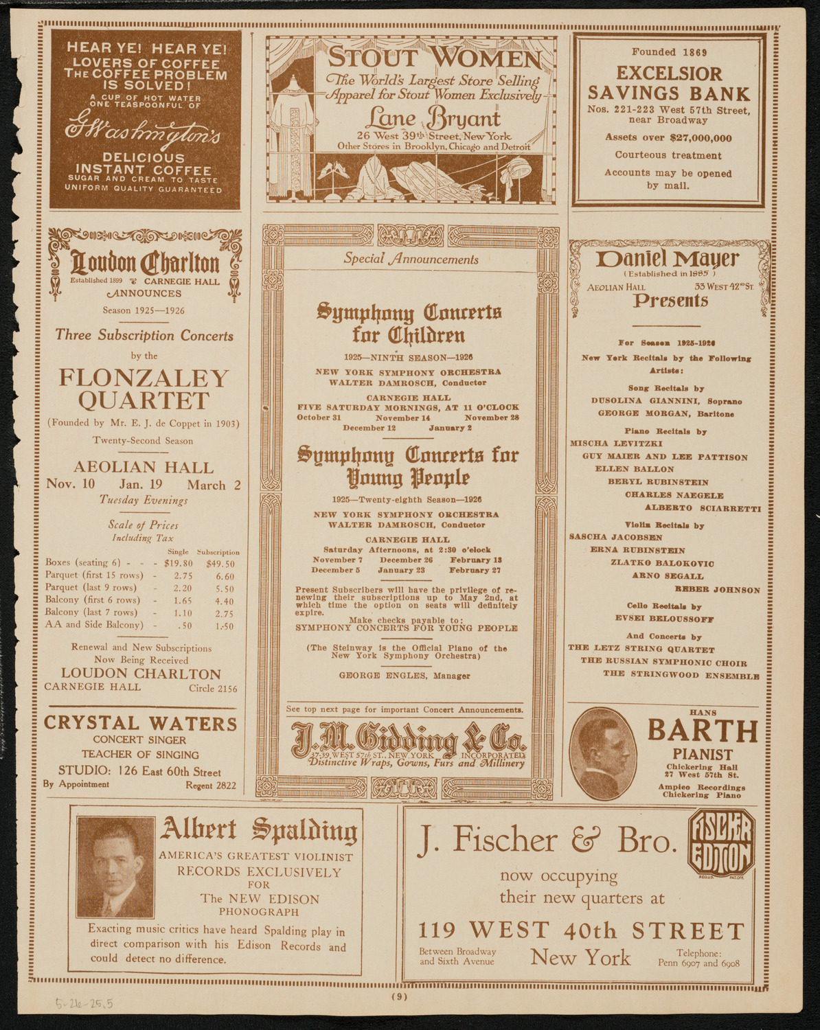 Graduation: College of Pharmacy of the City of New York Columbia University, May 21, 1925, program page 9