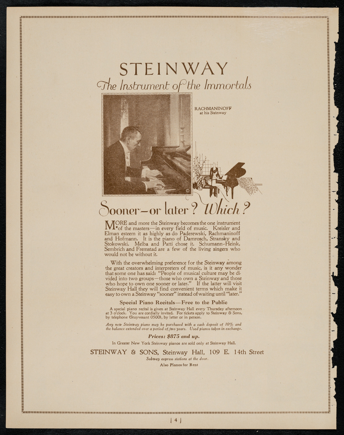 Alberto Terrasi, Baritone, April 15, 1922, program page 4