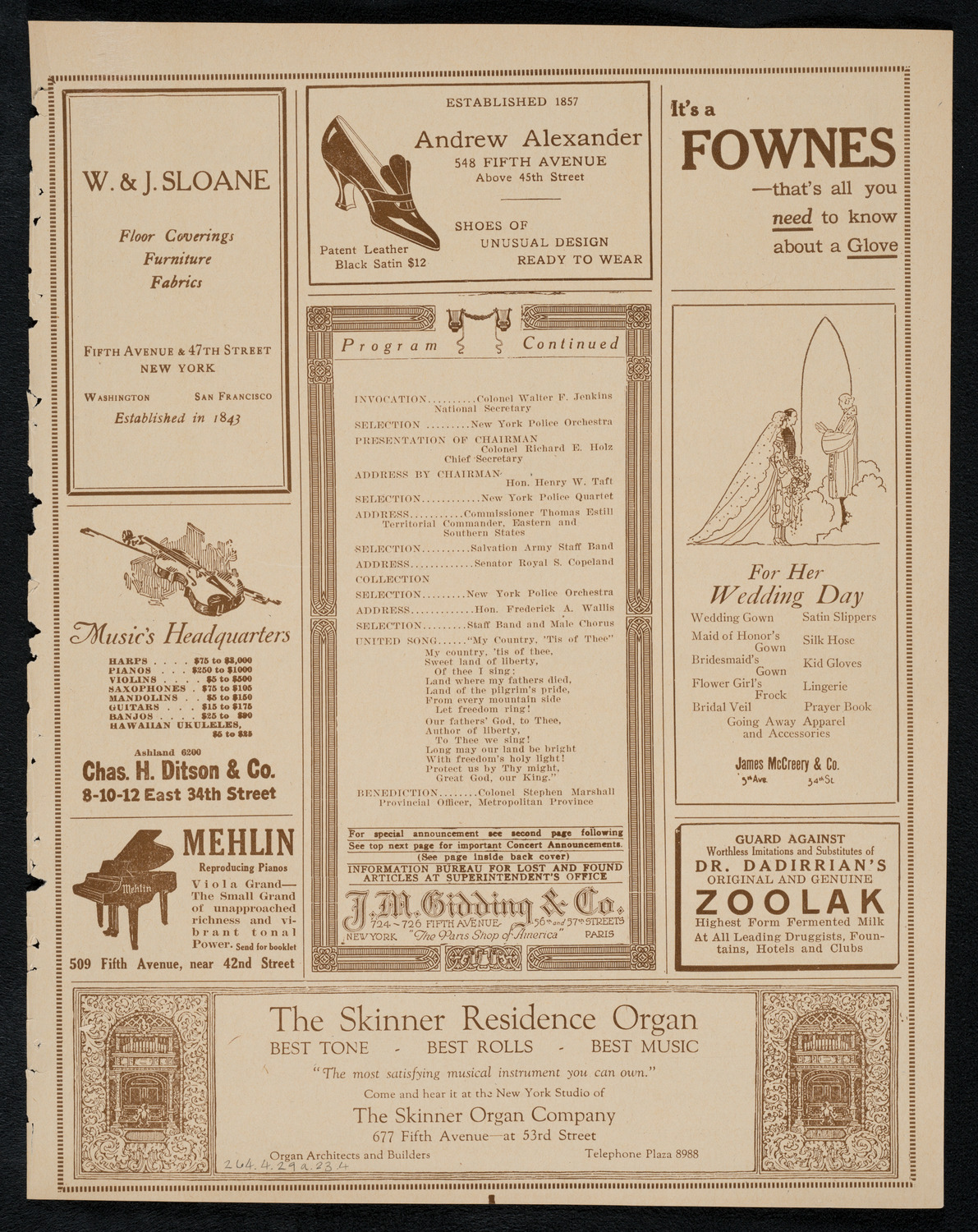 Meeting: Salvation Army, April 29, 1923, program page 7