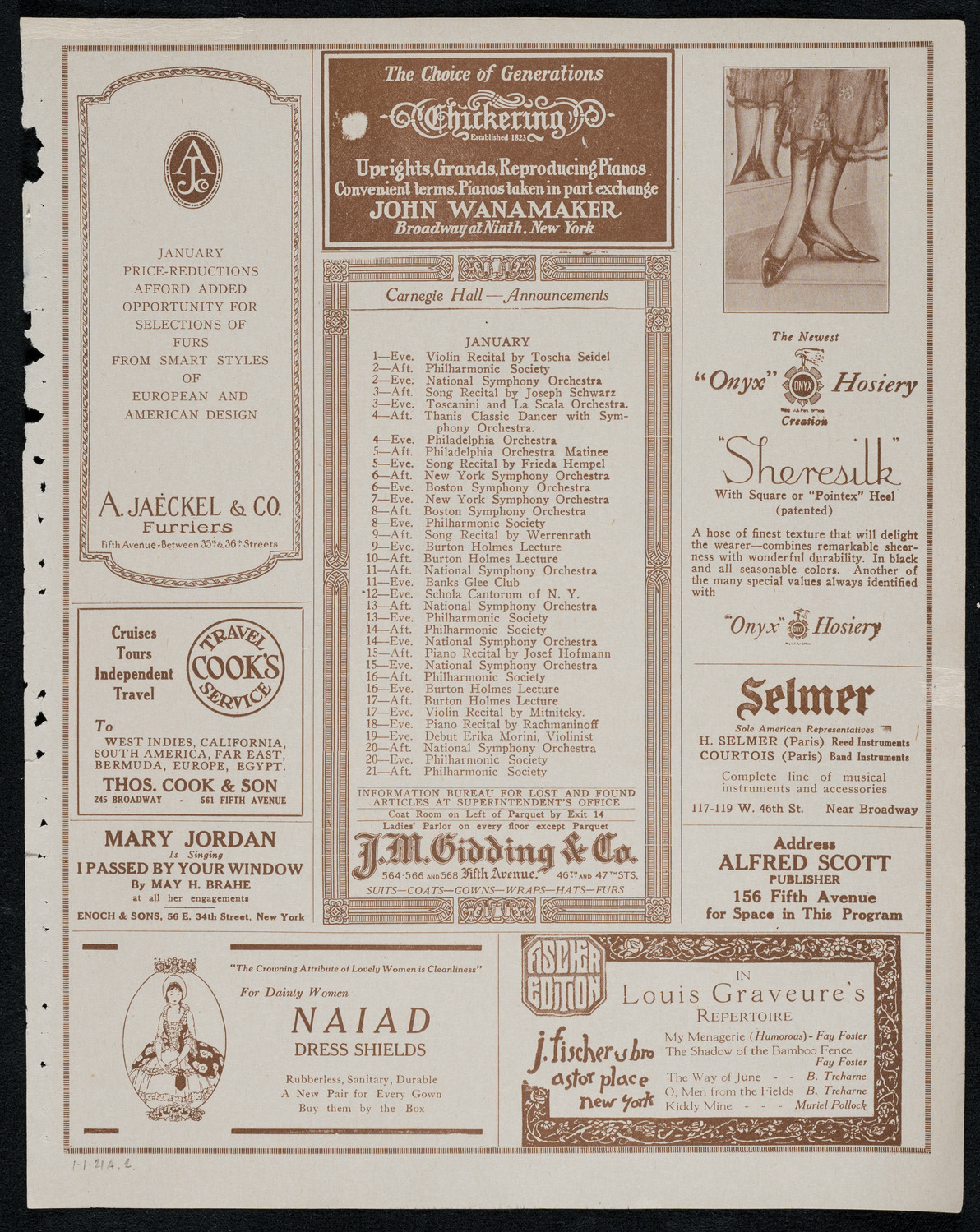 Symphony Concert for Young People, January 1, 1921, program page 3
