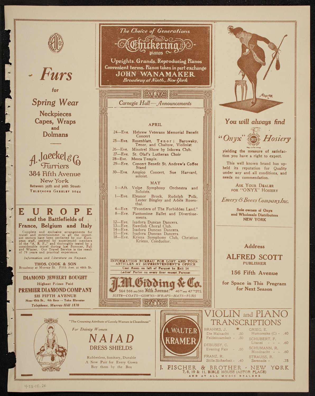 Dirk Foch Symphony Concert, April 21, 1920, program page 3