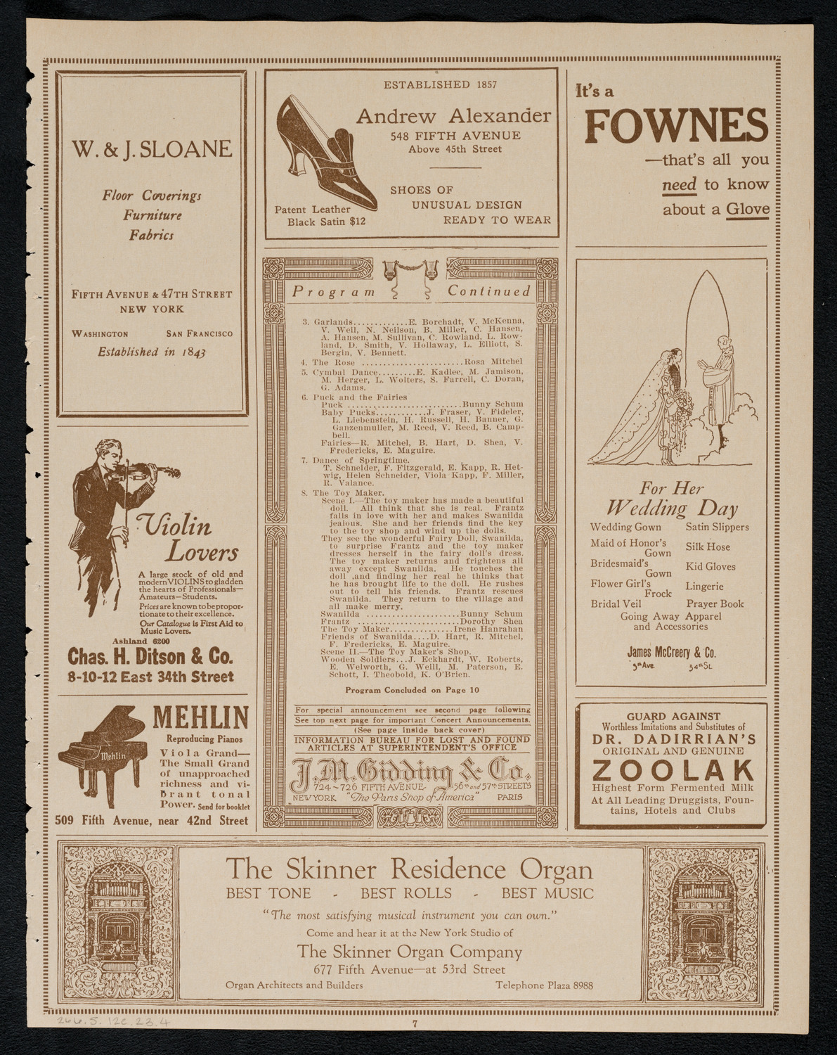 Louise Baylis Dancers, May 12, 1923, program page 7