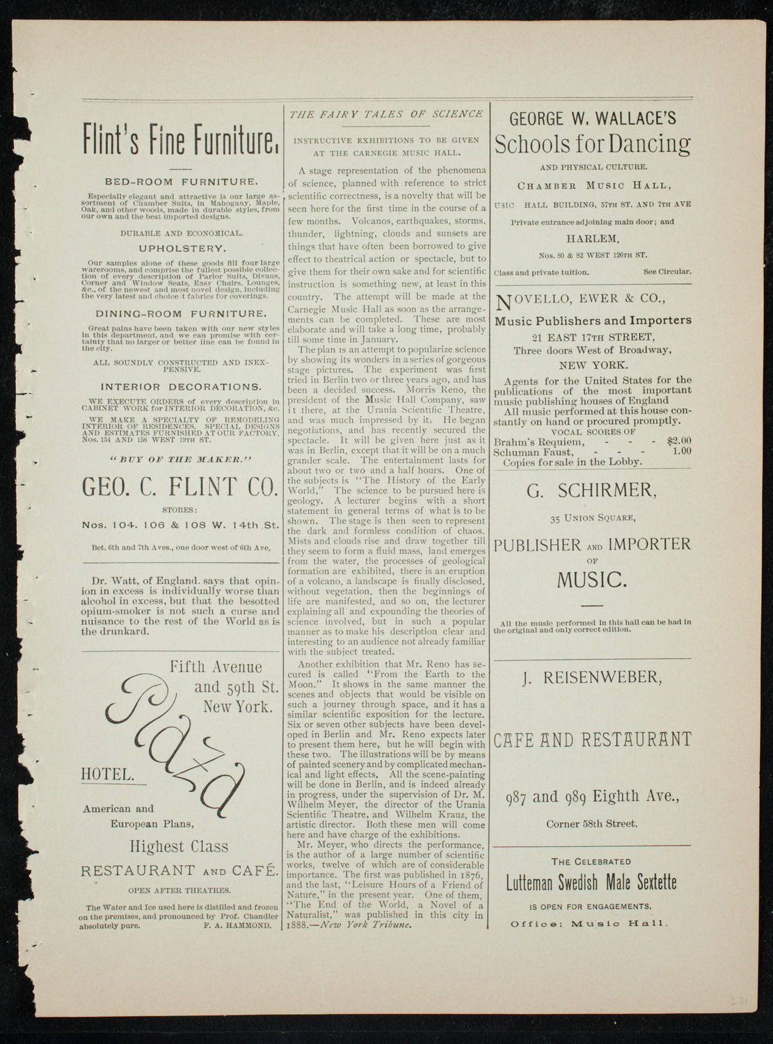 Oratorio Society of New York, November 27, 1891, program page 9