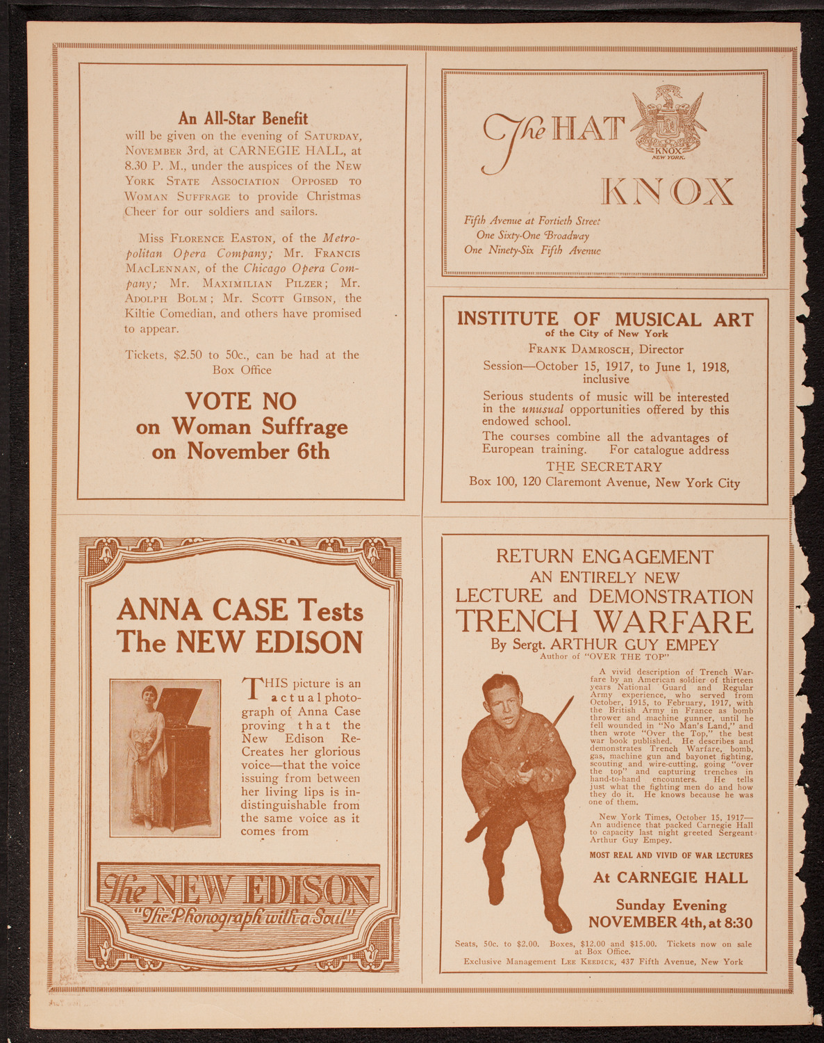 Jascha Heifetz, Violin, October 27, 1917, program page 2